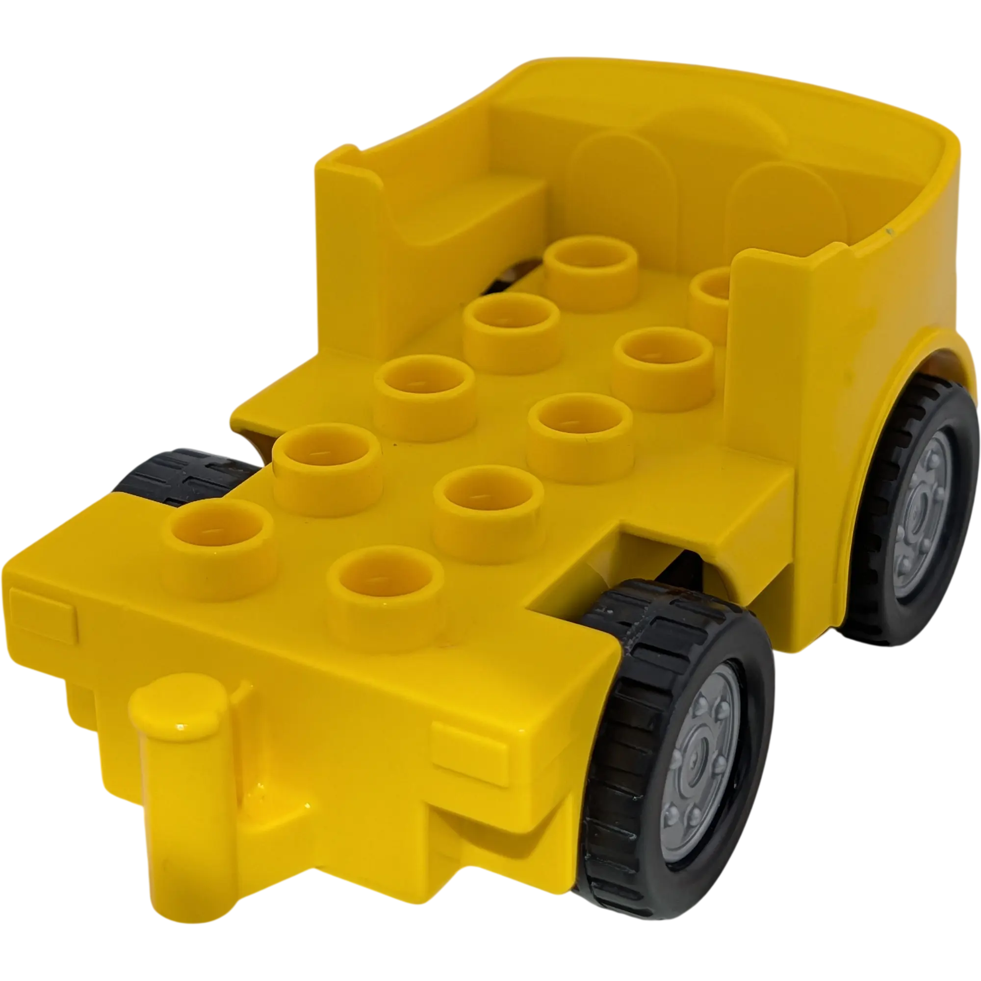 Lego Duplo Fahrzeug Auto Gelb Karosserie Gelb schwarze Reifen silberne Felgen