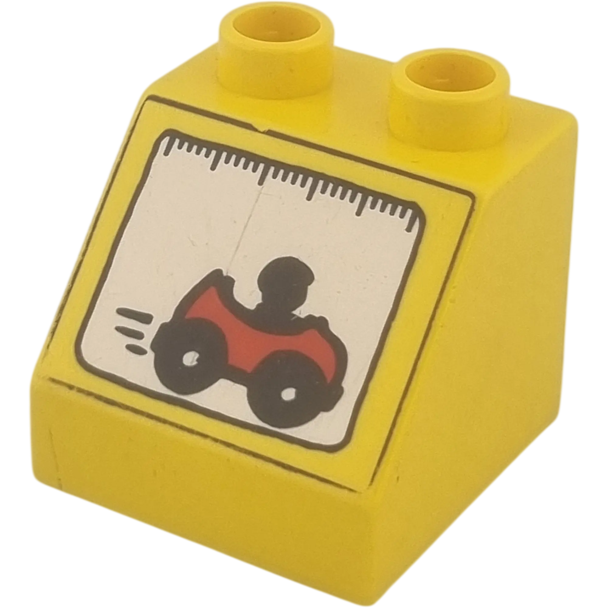 Lego Duplo 6474 Schrägstein 2x2x1 Gelb mit Bobbycar Auto Rot