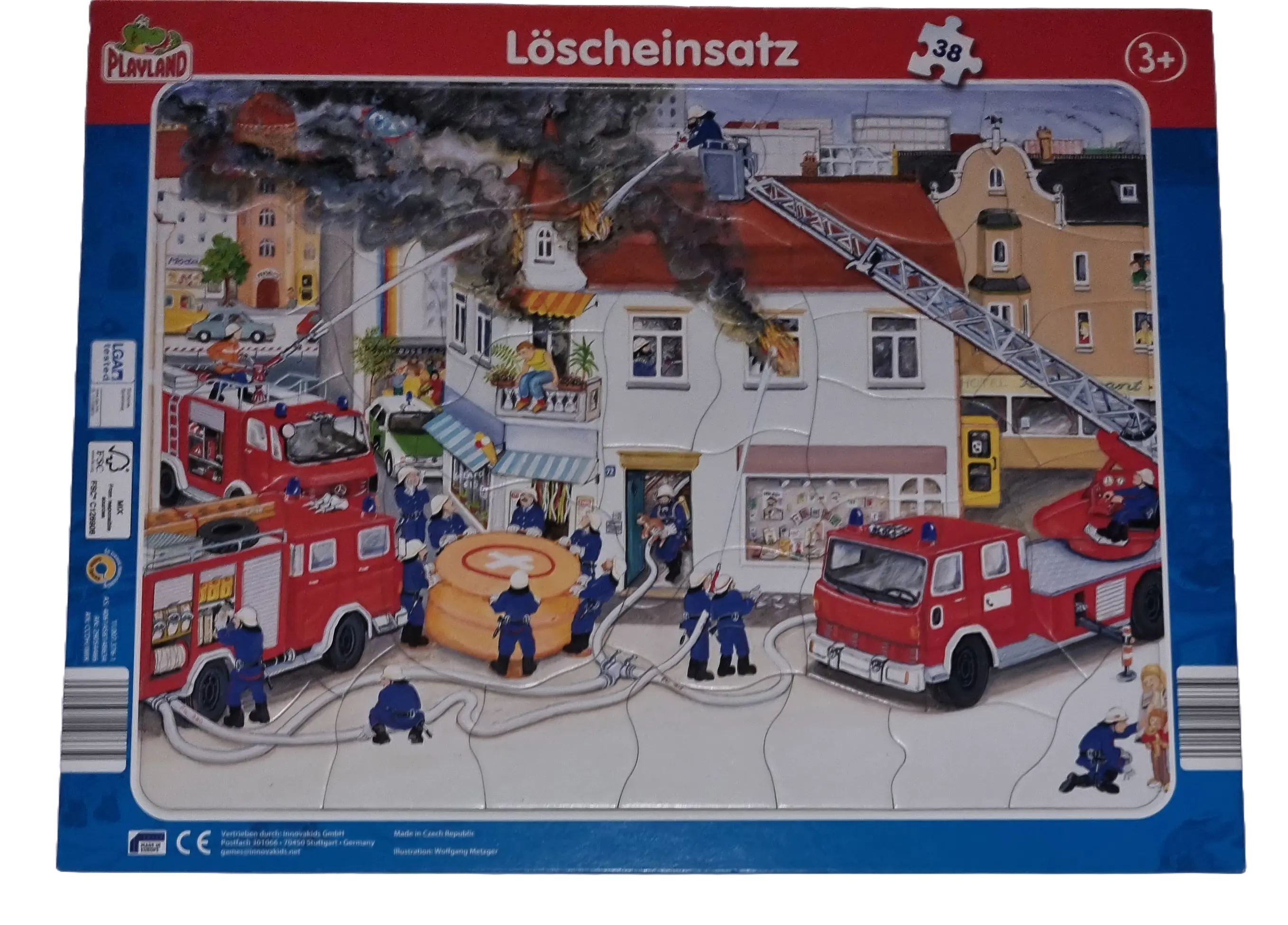 Playland Rahmenpuzzle Löscheinsatz der Feuerwehr 38 Teile