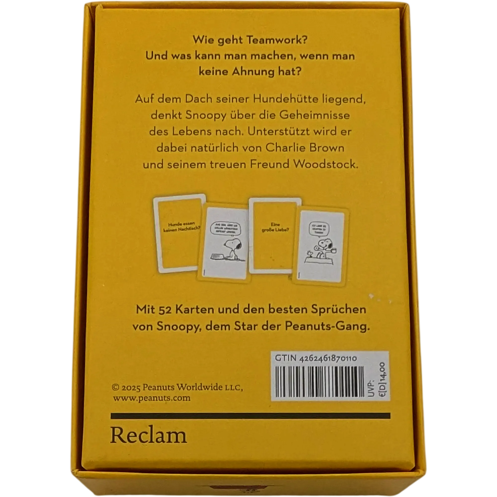 Reclam Snoopy für alle Lebenslagen 52 Karten Peanuts, Ansicht 3