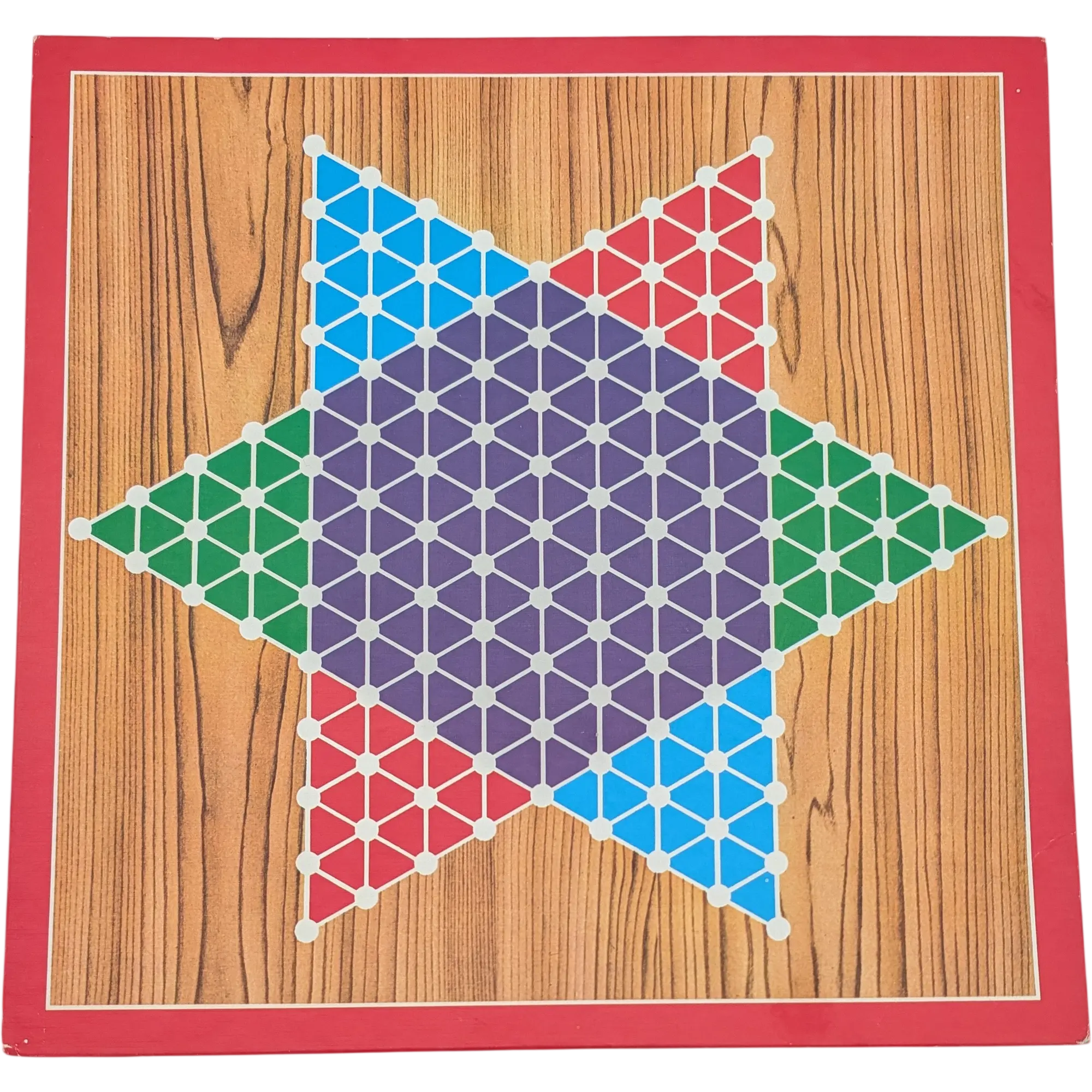 Spielplan Spielbrett Halma Wendespielplan Holzoptik roter Rand Sternhalma und Halma 4 Spieler beidseitig bedruckt