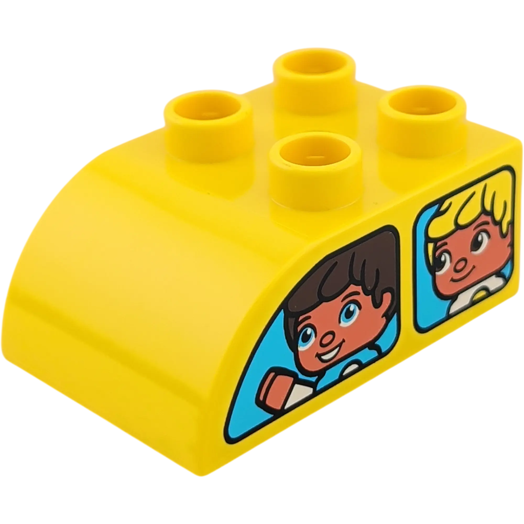 Lego Duplo 2302 Rundstein 2x3 Gelb mit Junge und Mädchen