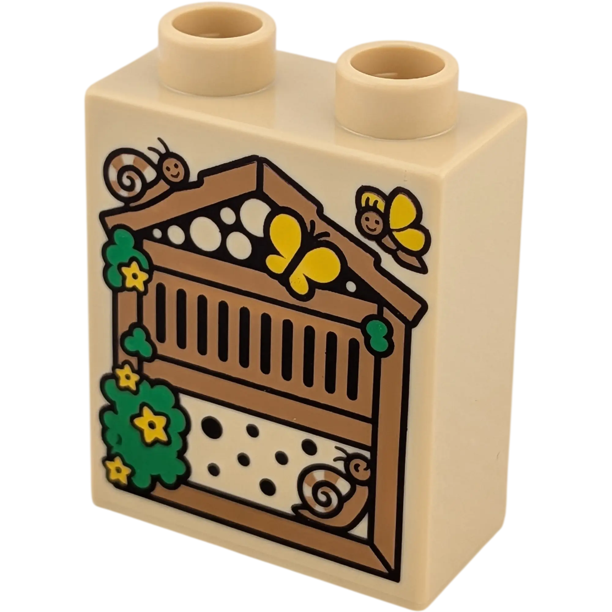 Lego Duplo 4066 Stein 1x2x2 Beige Insektenhotel mit Schnecken und Schmetterlinge