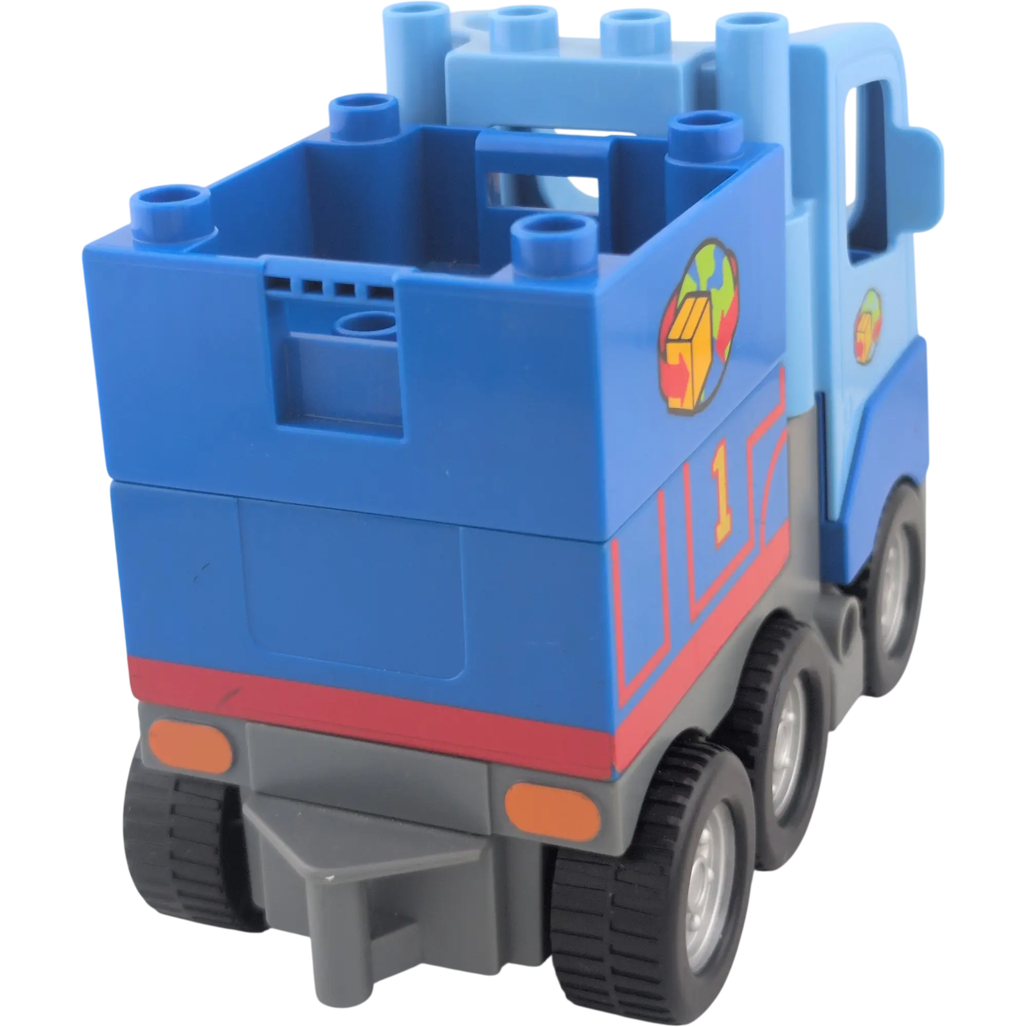Lego Duplo 414J1 LKW Hellblau Lastwagen Weltweiter Handel Container