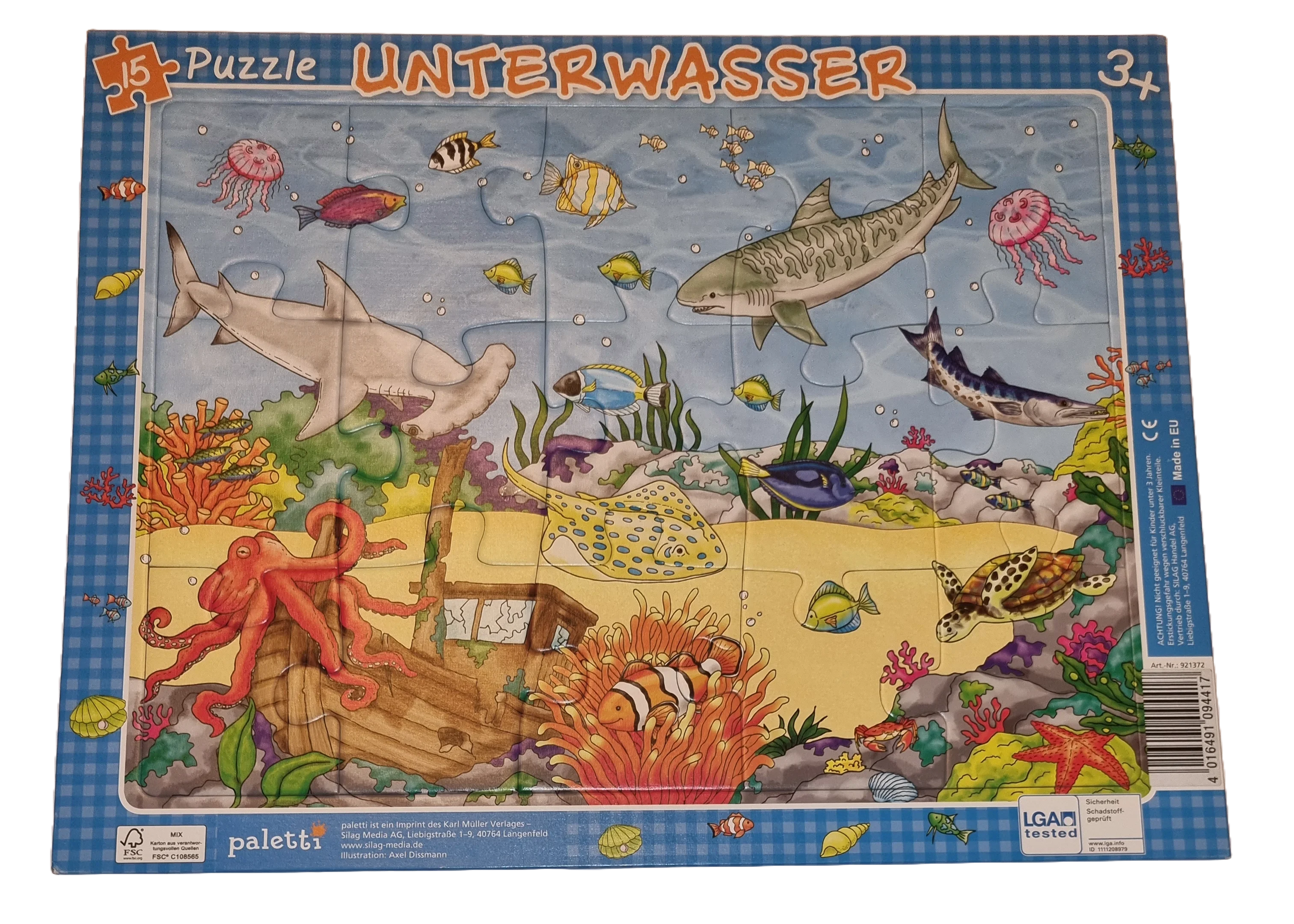 Paletti Rahmenpuzzle Unterwasser 15 Teile 921372