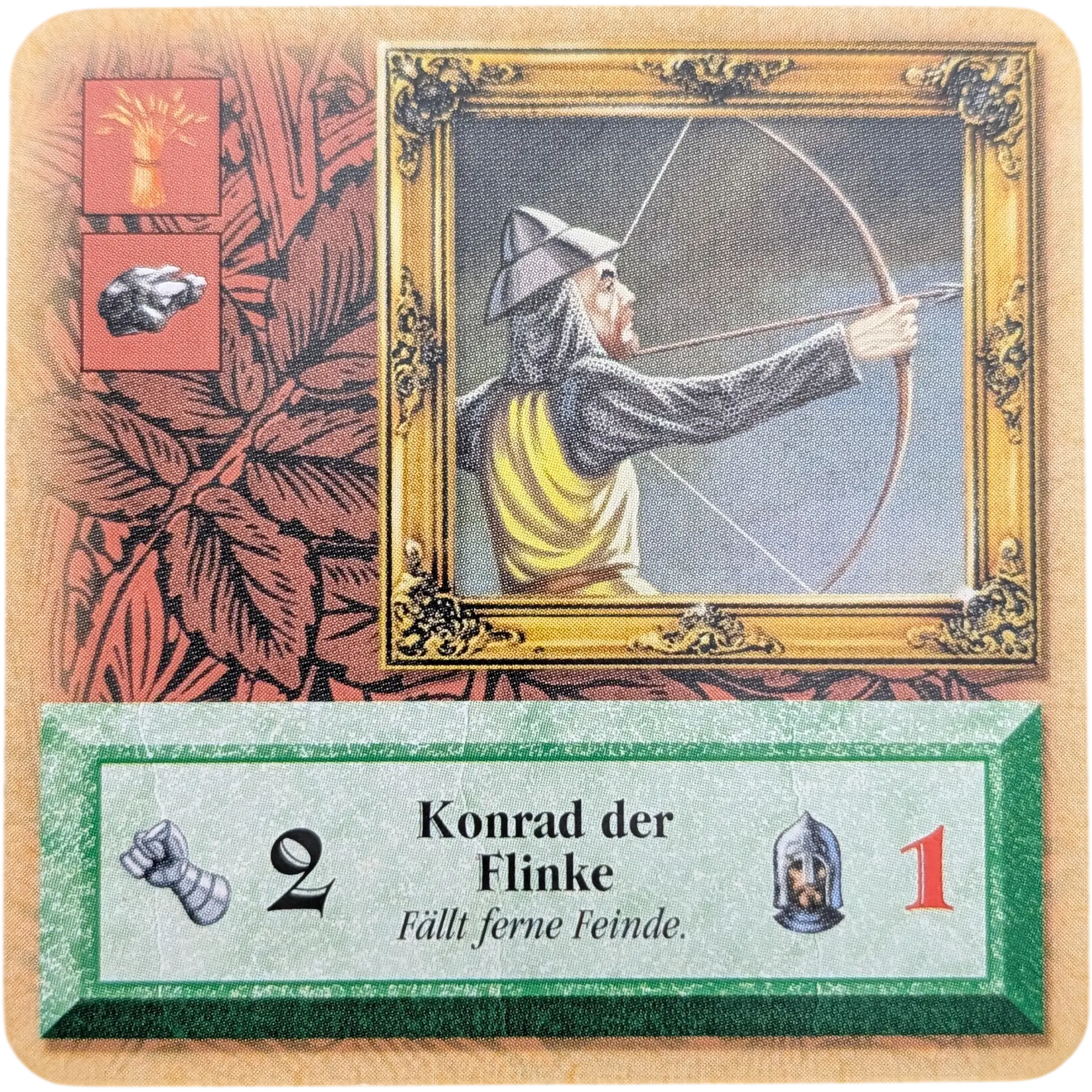 Kosmos Die Siedler von Catan das Kartenspiel Ersatzteil Karte Grün Konrad der Flinke