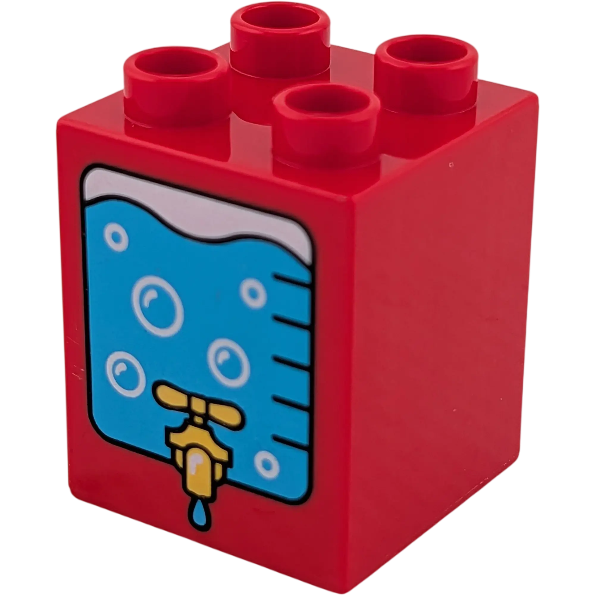 Lego Duplo 2x2x2 Doppelstein Rot mit Wasserspender