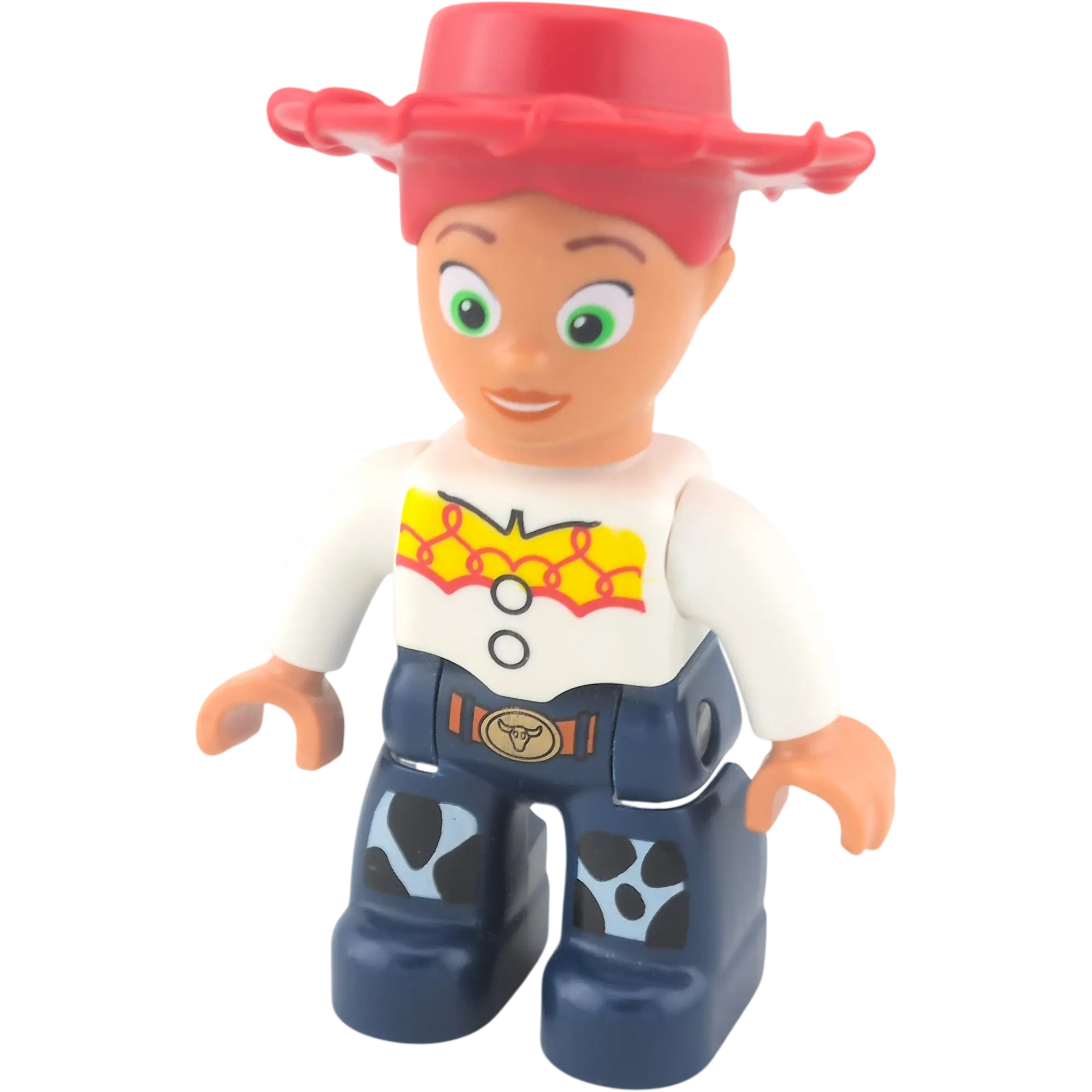 Lego Duplo 417J0 Frau Toy Story, Westen, Cowgirl Jessie, Hose Kuhflecken, roter Hut