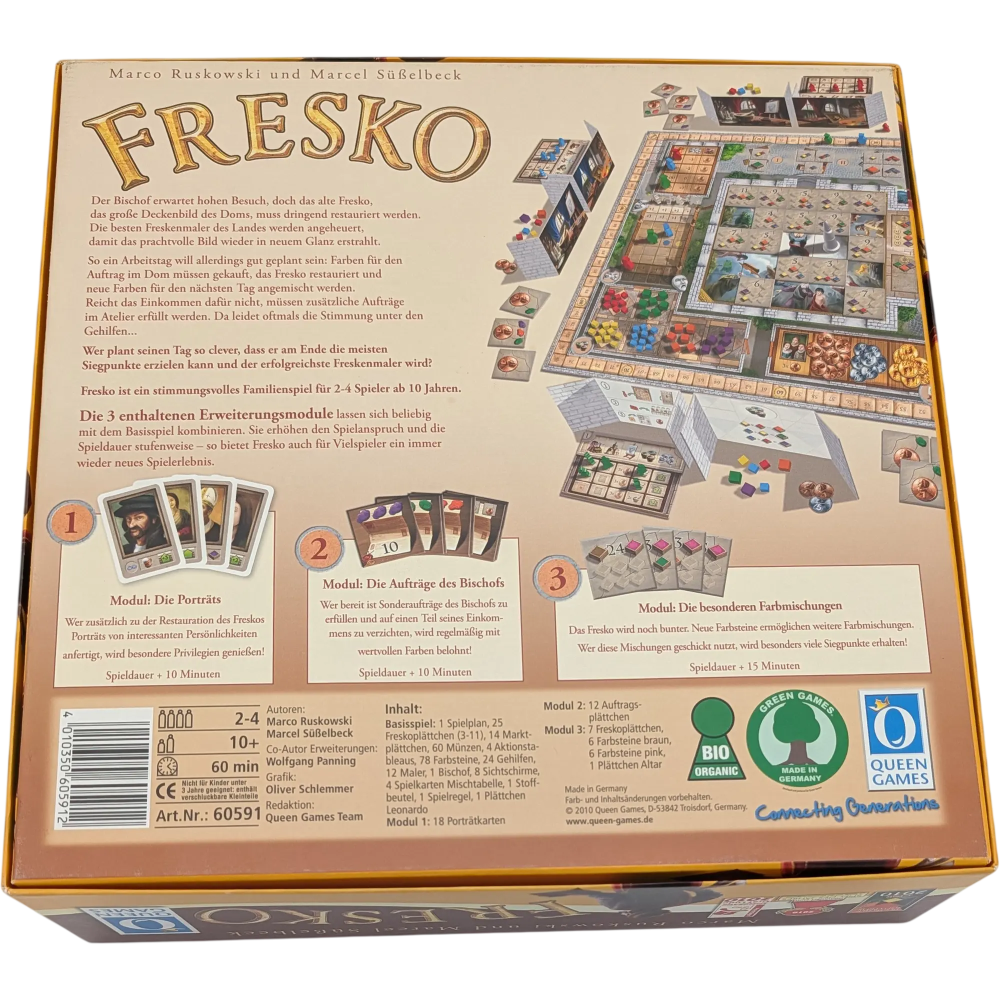 Queen Games Fresko inklusive drei Erweiterungs Module