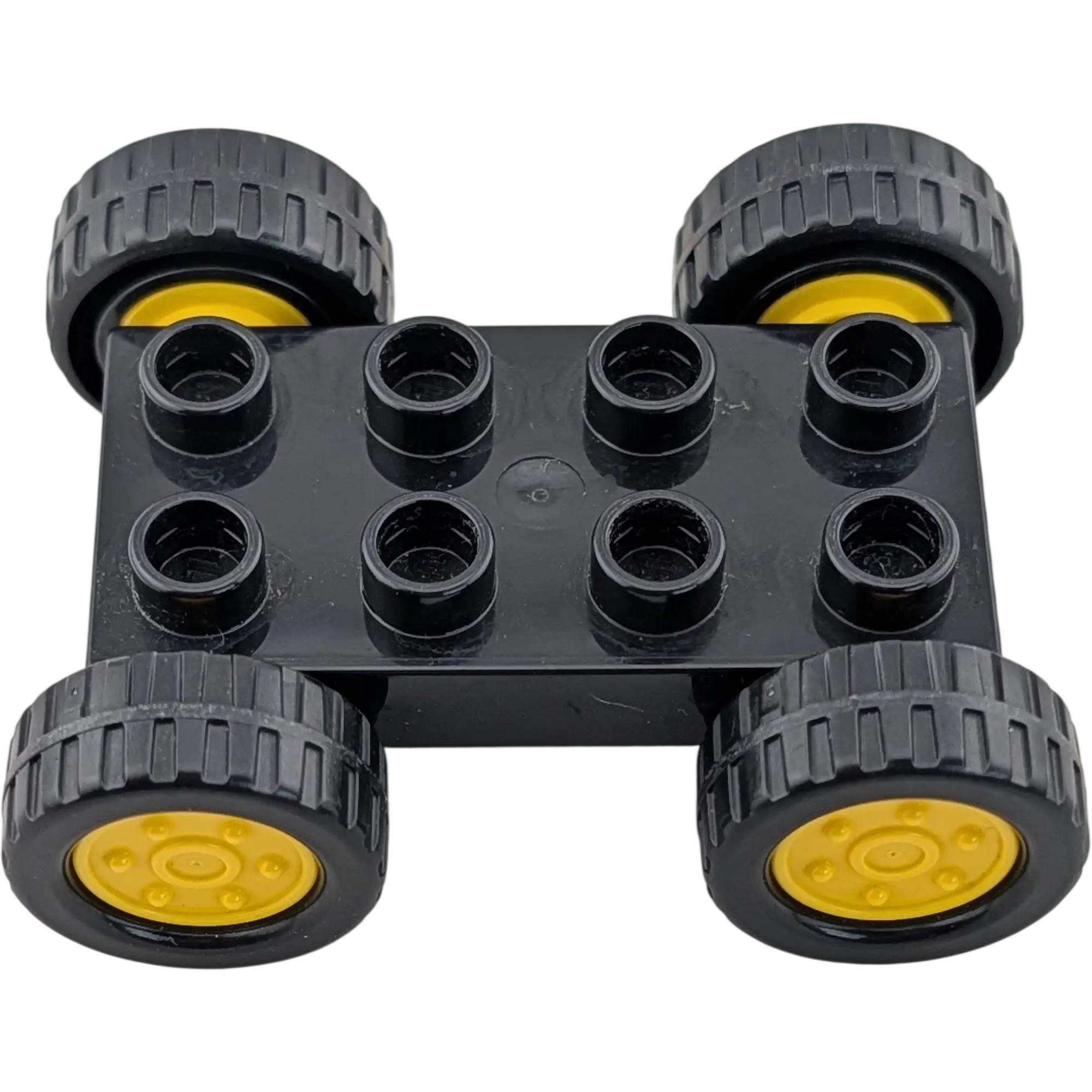 Lego Duplo 41989 Auto Fahrzeug Unterteil Schwarz gelbe Räder, Ansicht 2