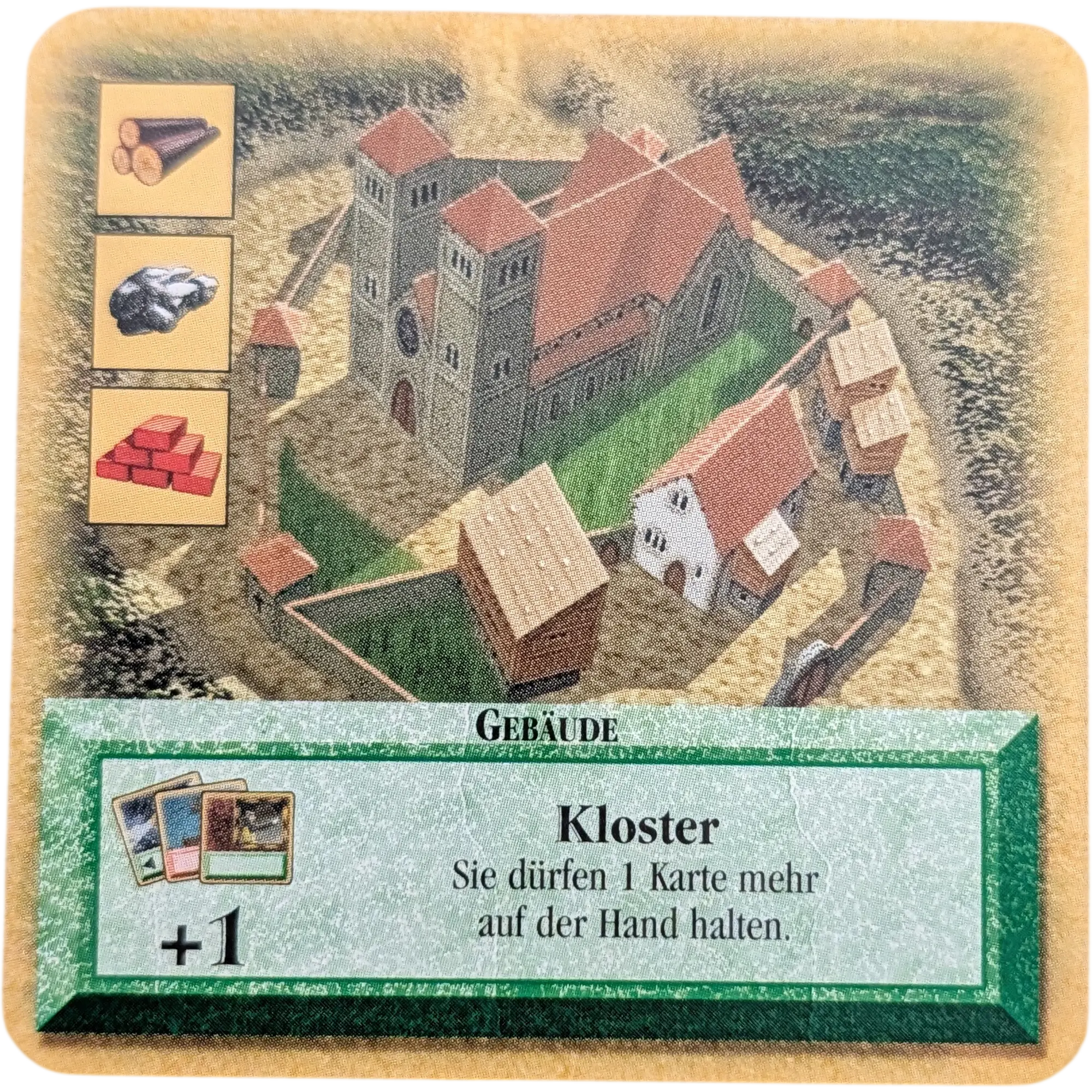 Kosmos Die Siedler von Catan das Kartenspiel Ersatzteil Karte Grün Kloster