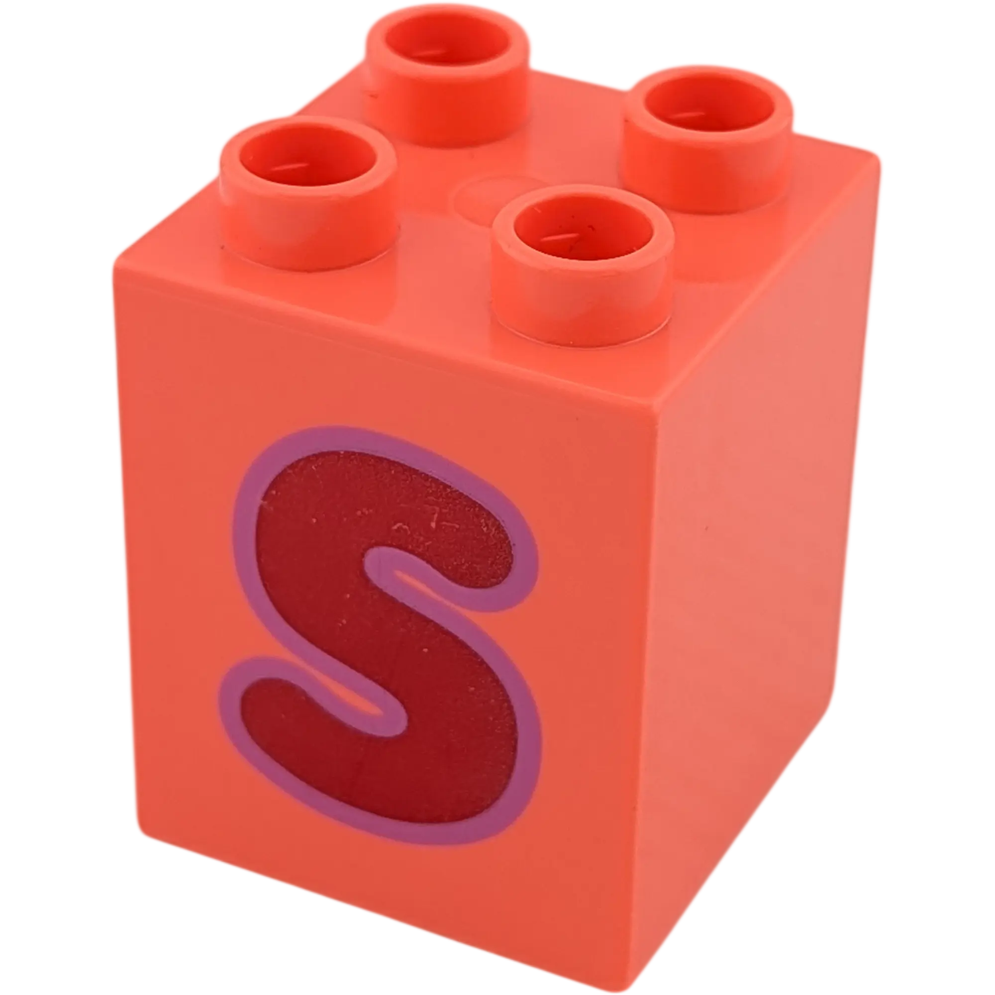 Lego Duplo 2x2x2 Stein Knallpink Buchstabe S Rot