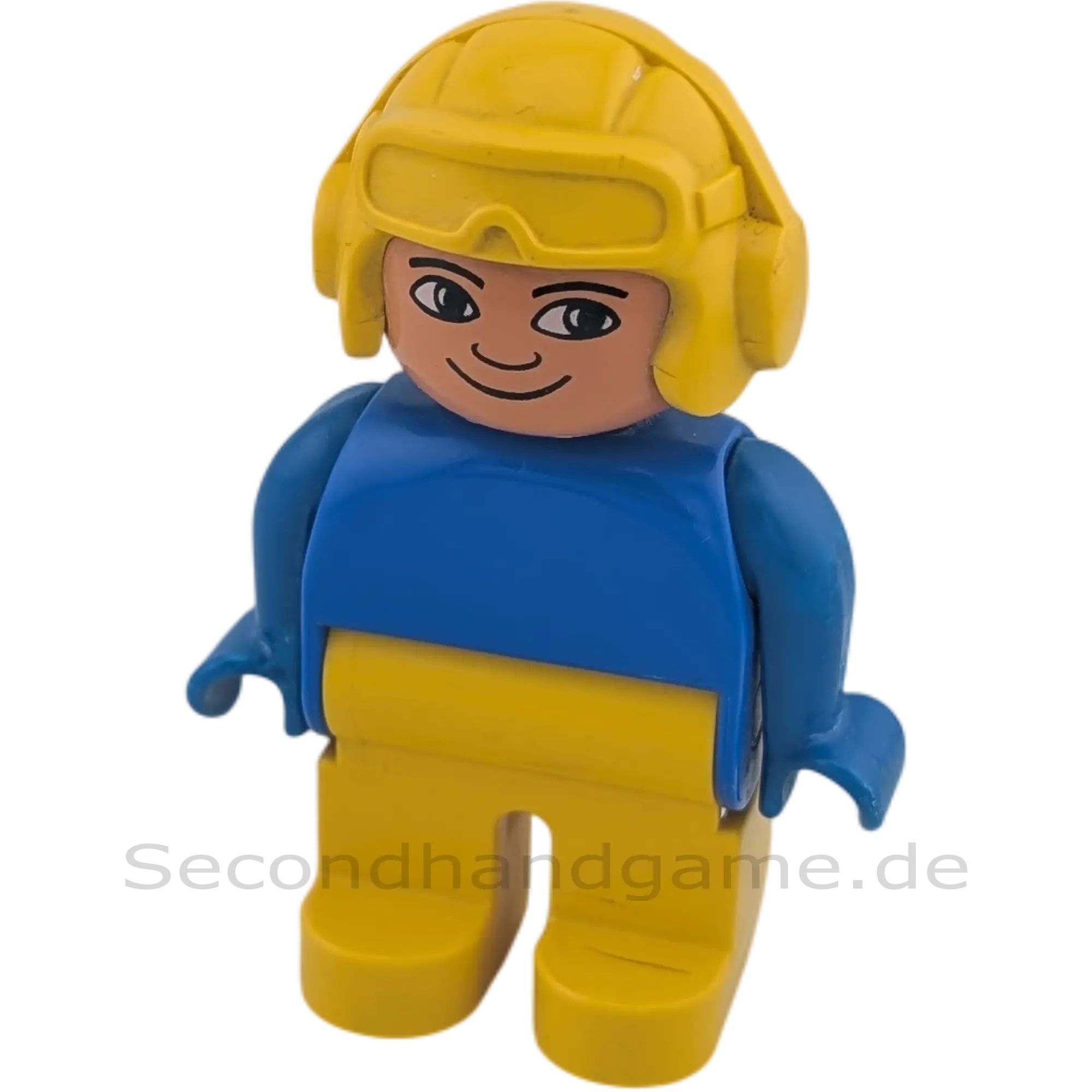 Lego Duplo 4555 Mann Hubschrauber Pilot Gelber Helm Oberteil Blau Gelbe Hose