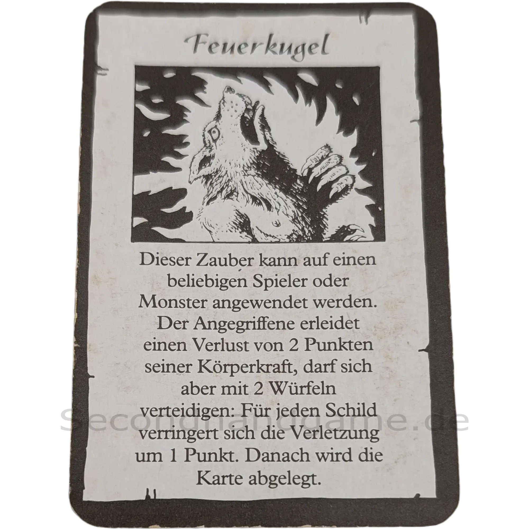 MB Hero Quest Master Ersatzteil Karte Feuerzauber Feuerkugel
