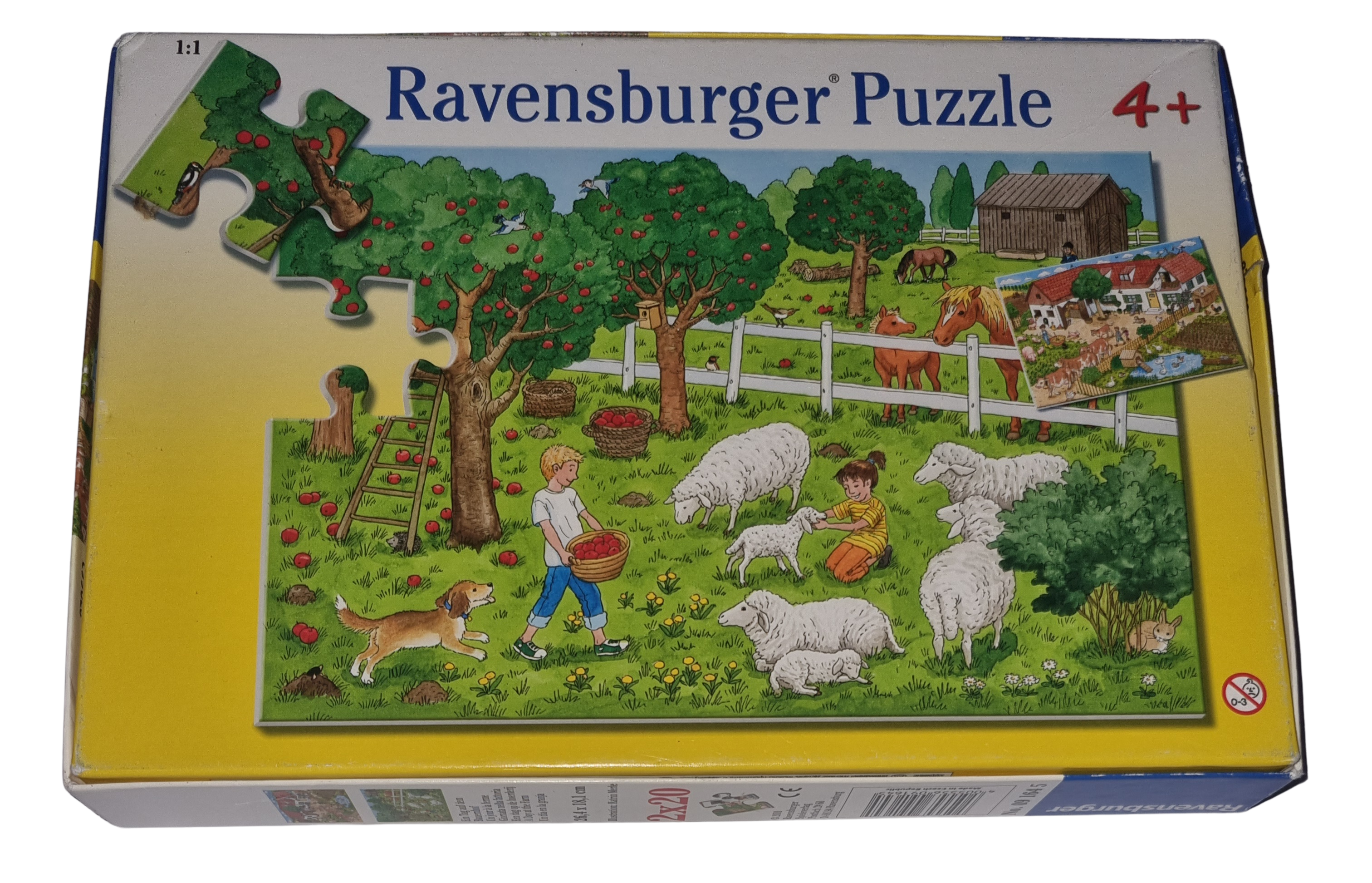 Ravensburger Puzzle 2 x 20 Teile 091645 Ein Tag auf dem Bauernhof