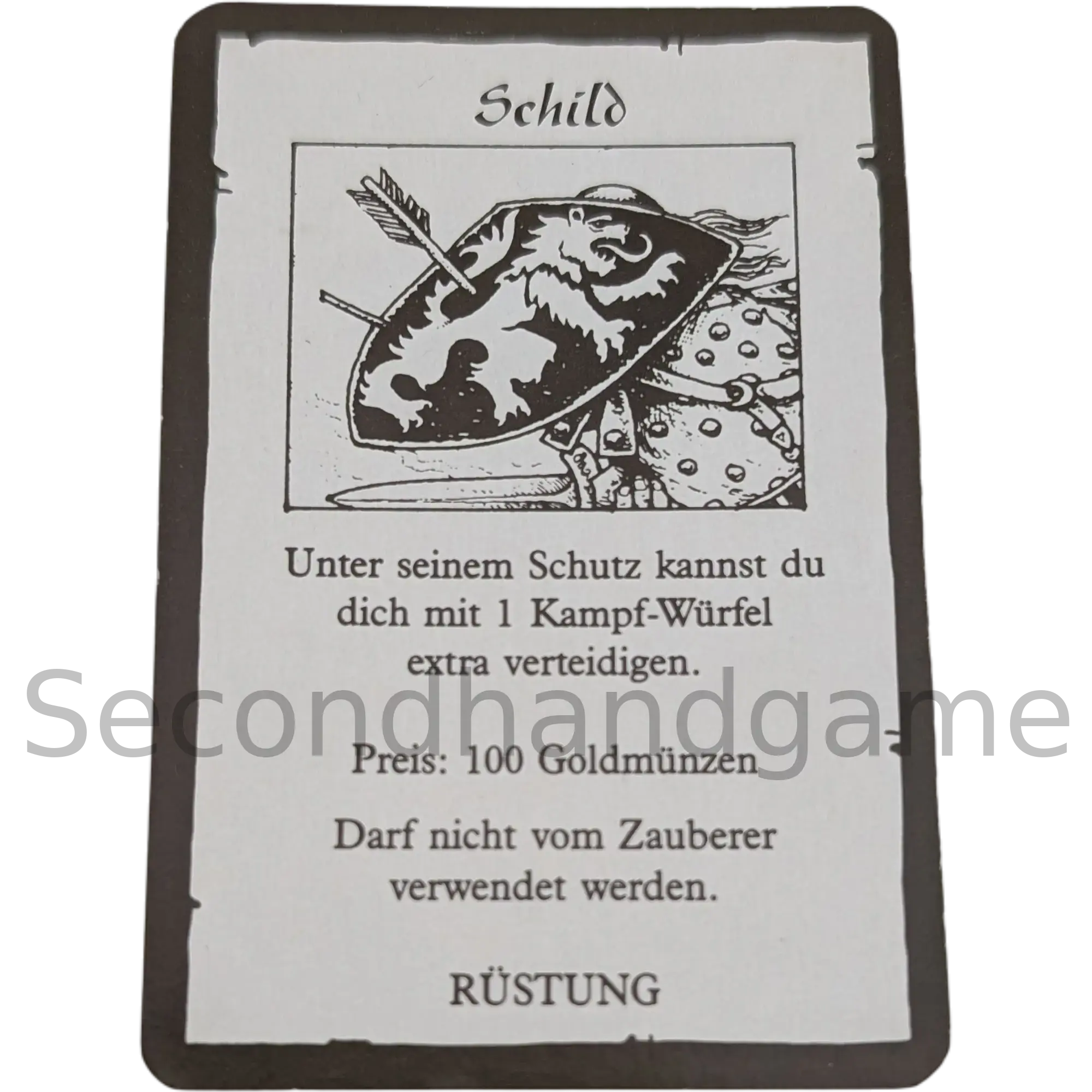 MB Hero Quest Master Karte Ausrüstung Schild