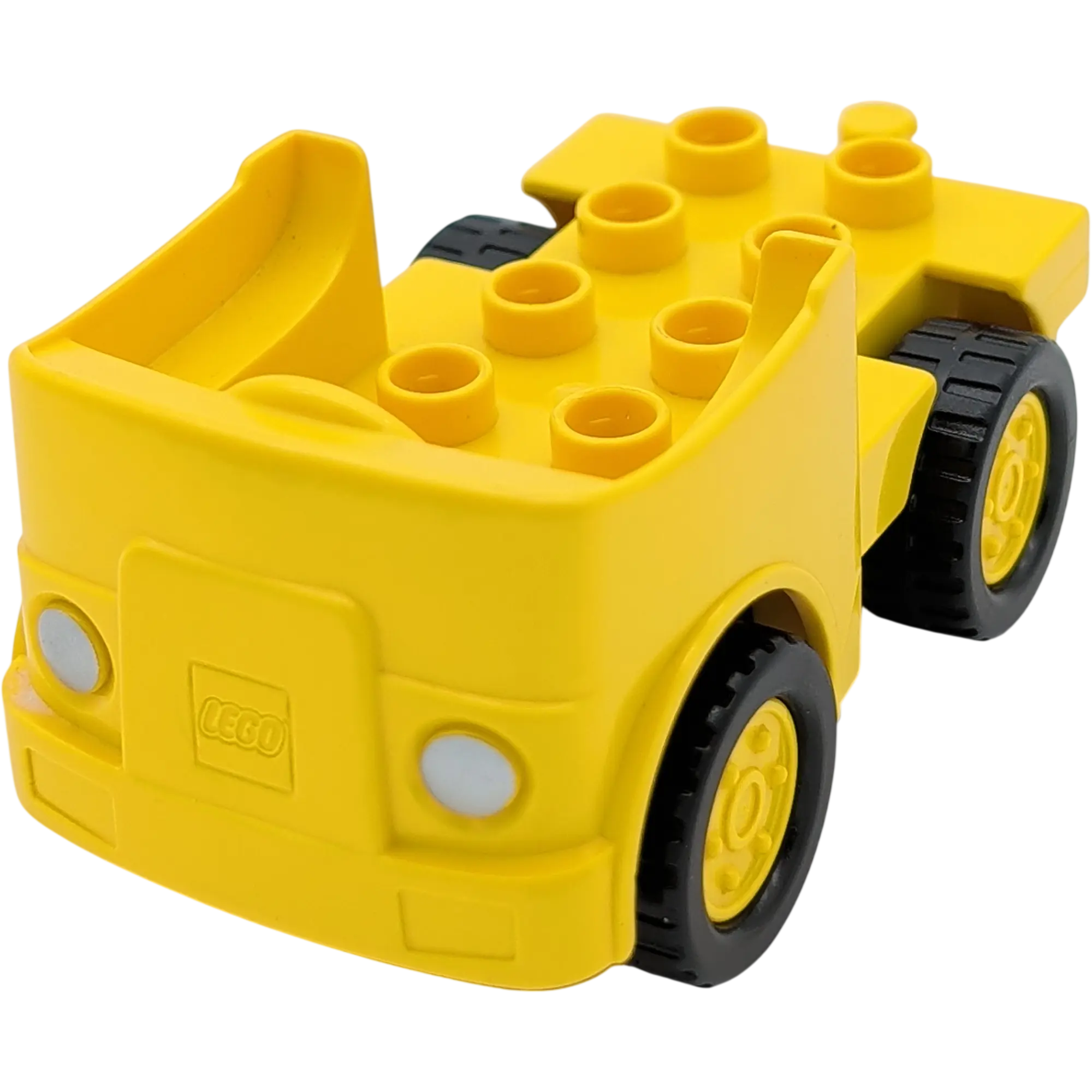 Lego Duplo Fahrzeug Auto Gelb Karosserie Gelb schwarze Reifen gelbe Felgen
