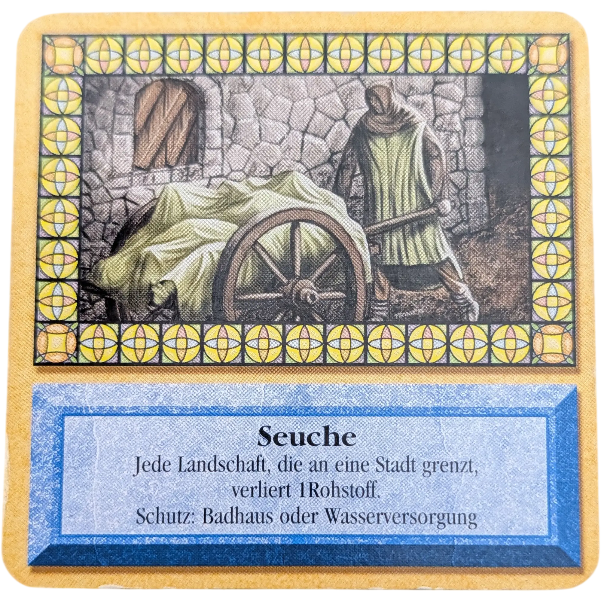 Kosmos Die Siedler von Catan das Kartenspiel Fragezeichen Karte Blau Seuche