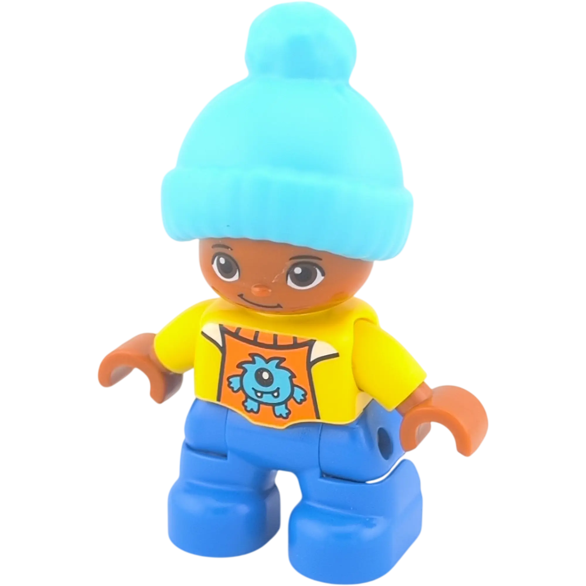 Lego Duplo Junge mit Winterkleidung Mütze Jacke Pulli mit Monster