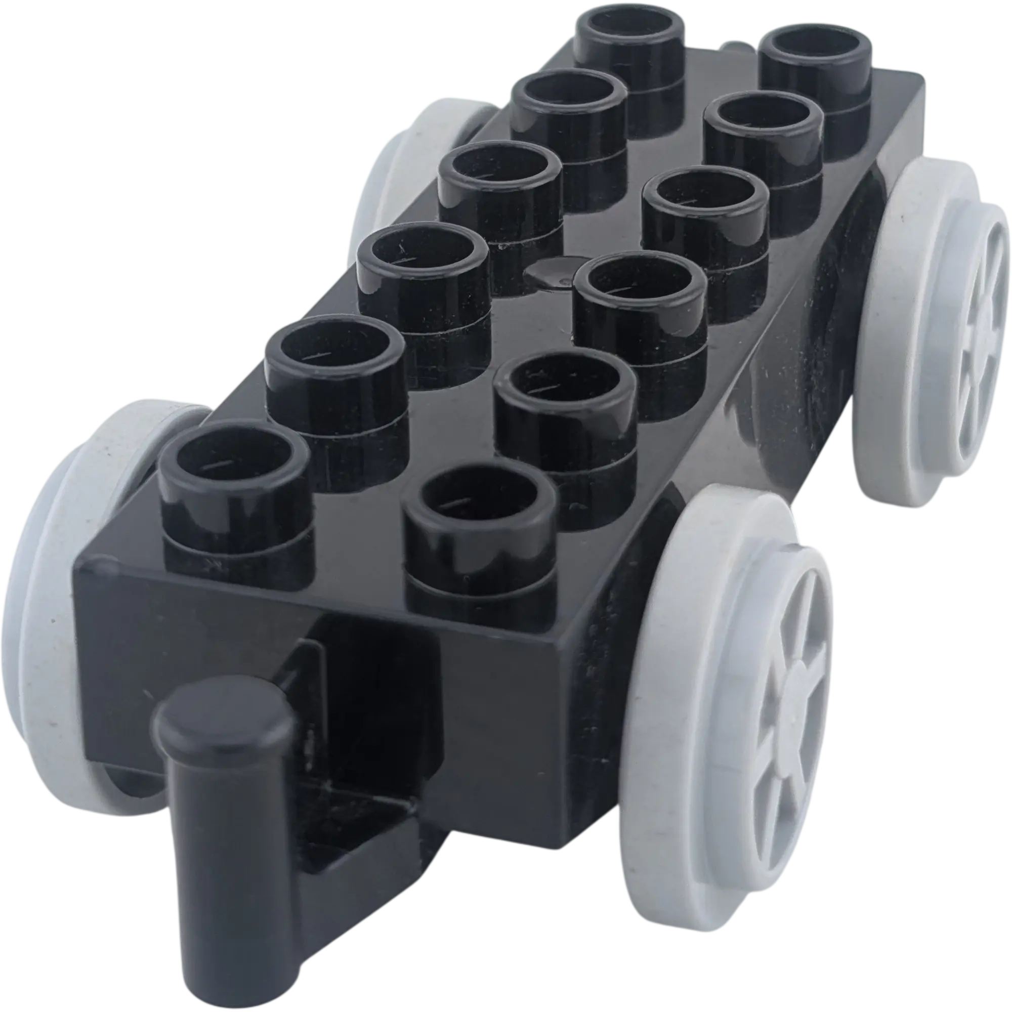 Lego Duplo Eisenbahn Anhänger Schwarz Hellgrau beweglichem Glied Kupplung
