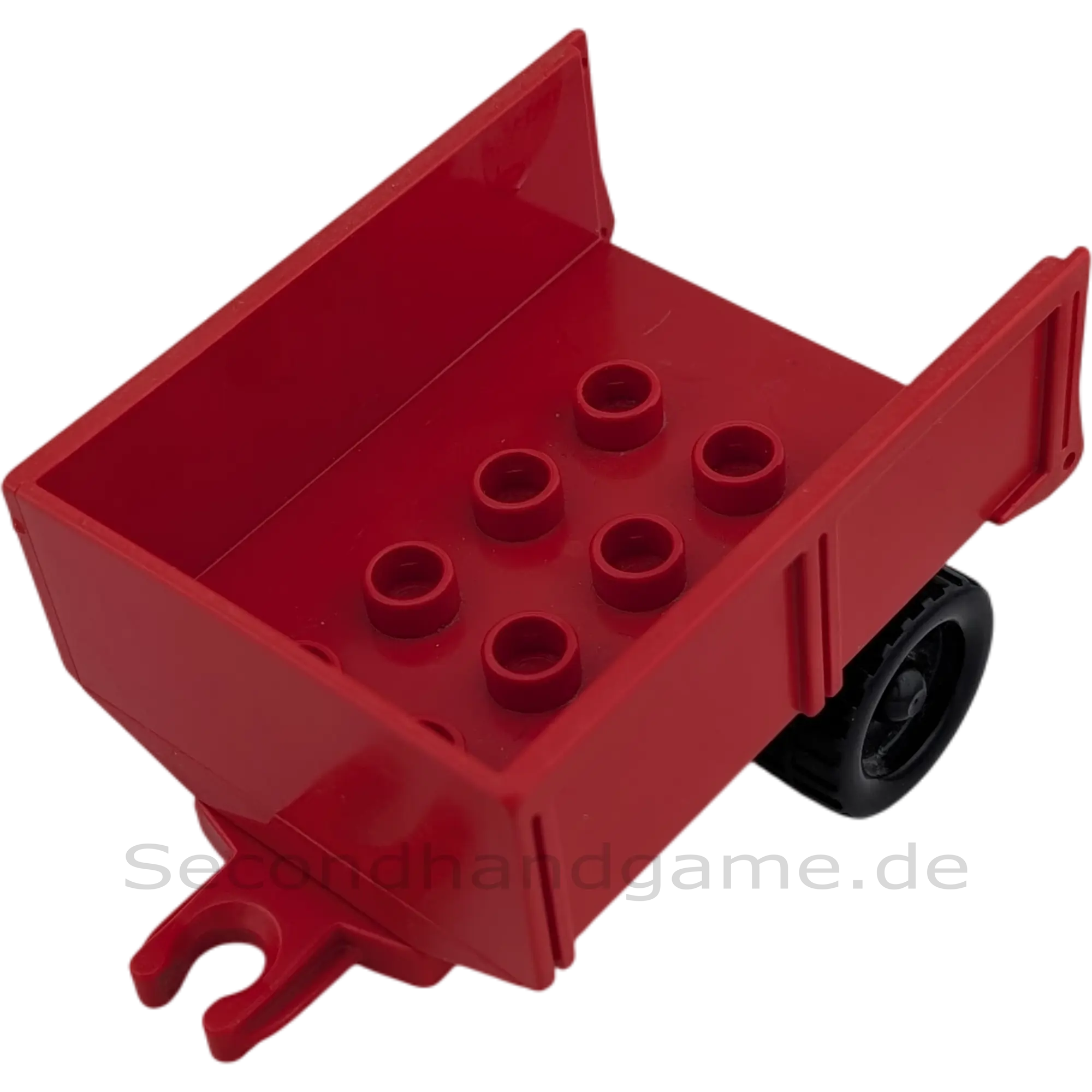Lego Duplo 4821 Anhänger Rot offen und rotem Unterteil auf Rädern