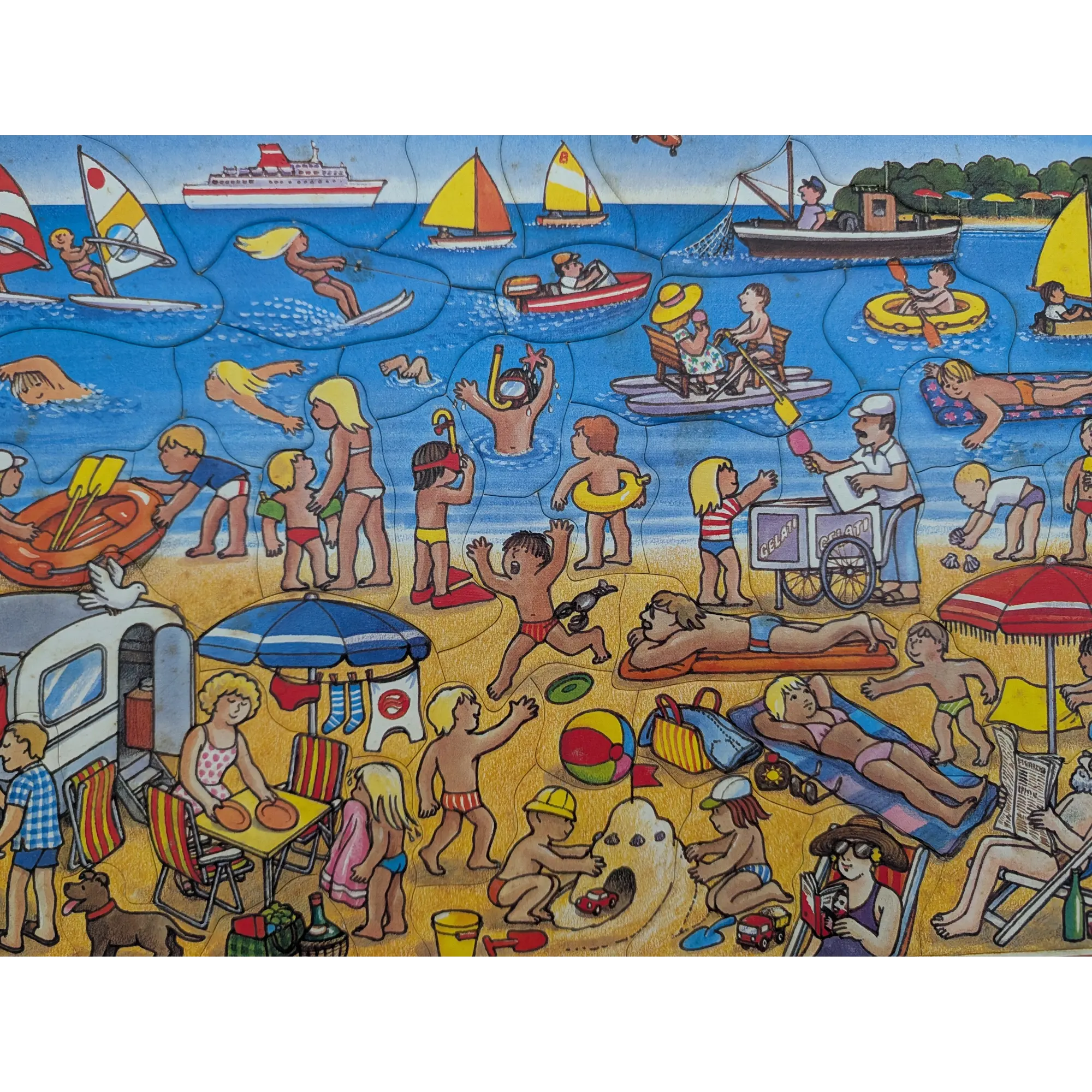 Ravensburger Rahmenpuzzle Didacta Am Strand 45 Teile 066414 brauner Rahmen, Ansicht 2