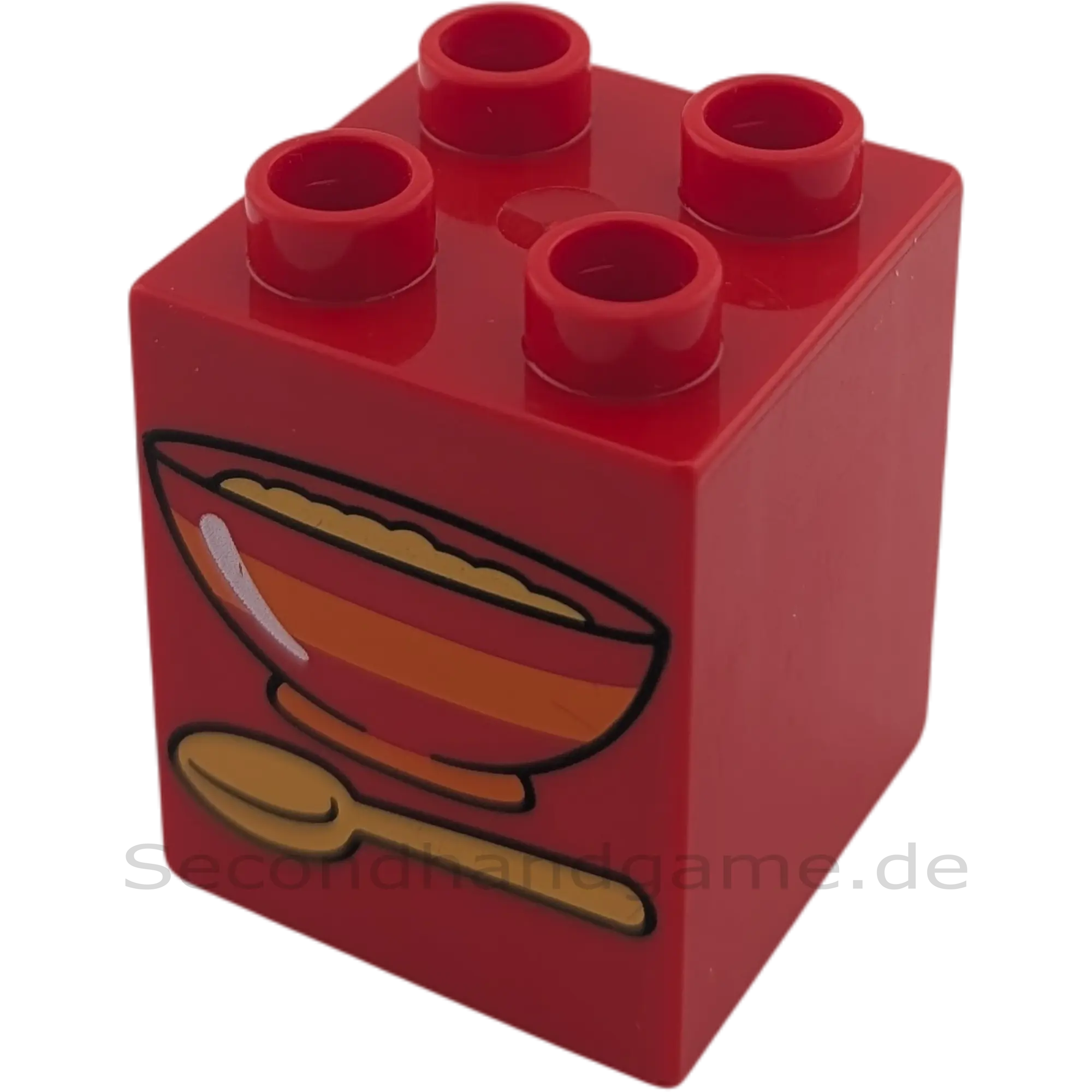Lego Duplo 2x2x2 Doppelstein Rot Schüssel mit Löffel