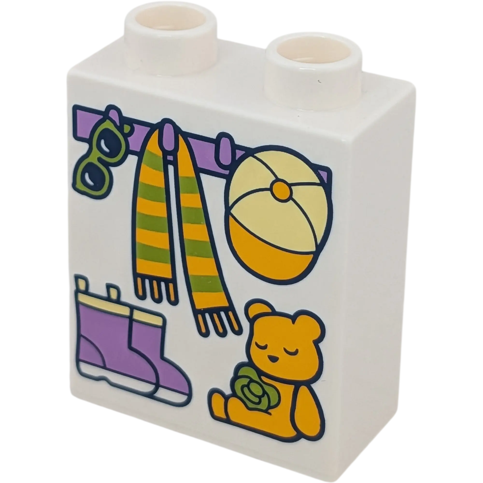 Lego Duplo 4066 Weiß mit Garderobe Sonnenbrille Schal Teddy Gummistiefel