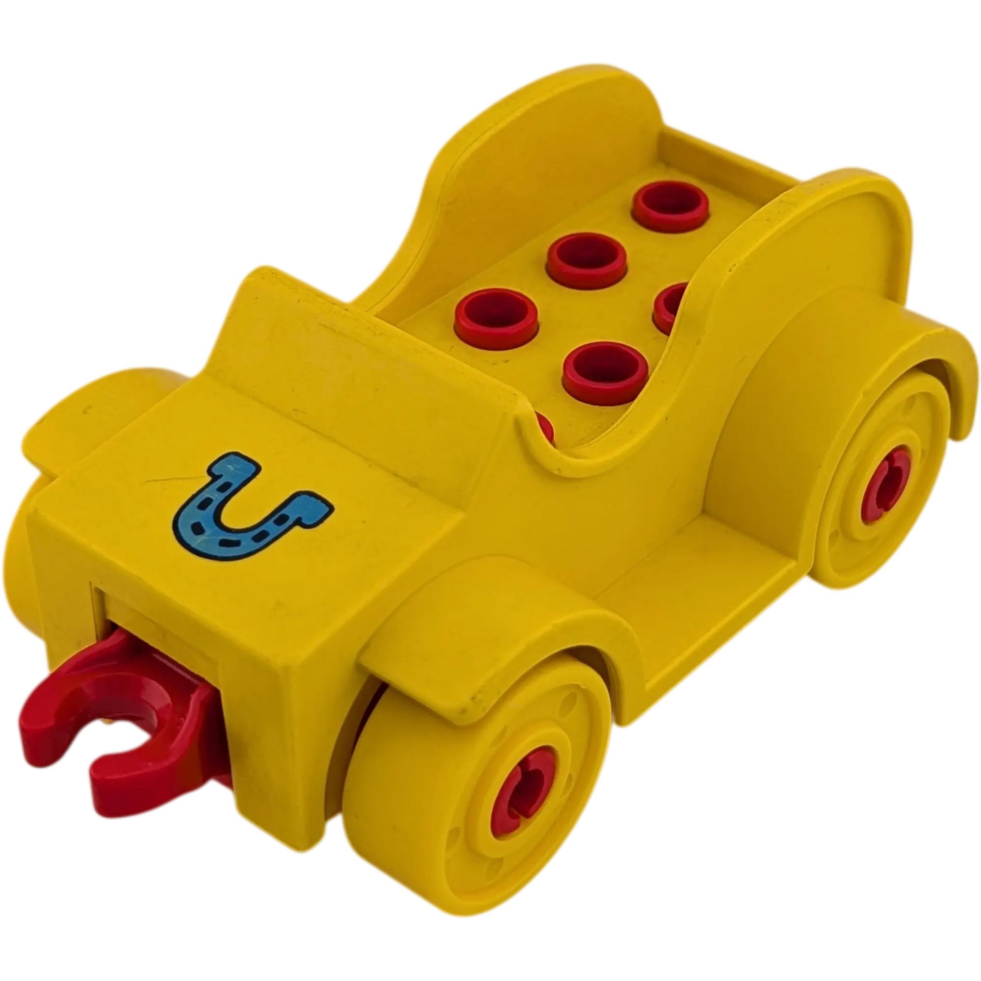 Lego Duplo Auto Gelb mit Hufeisen Blau