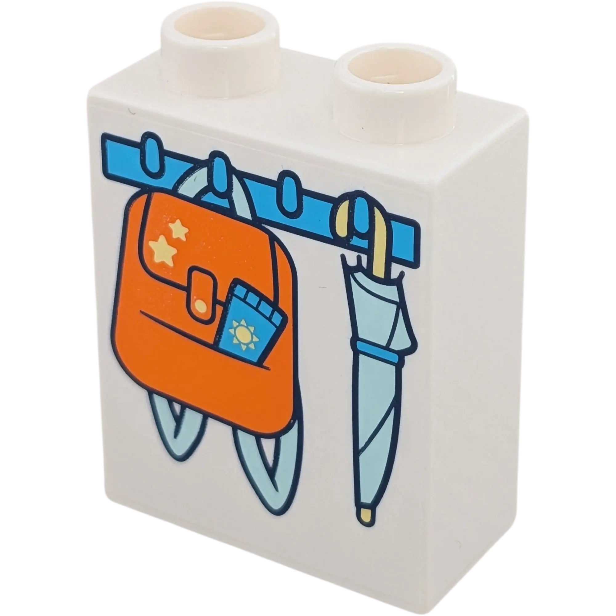 Lego Duplo 4066 Weiß mit Garderobe Regenschirm und Rucksack