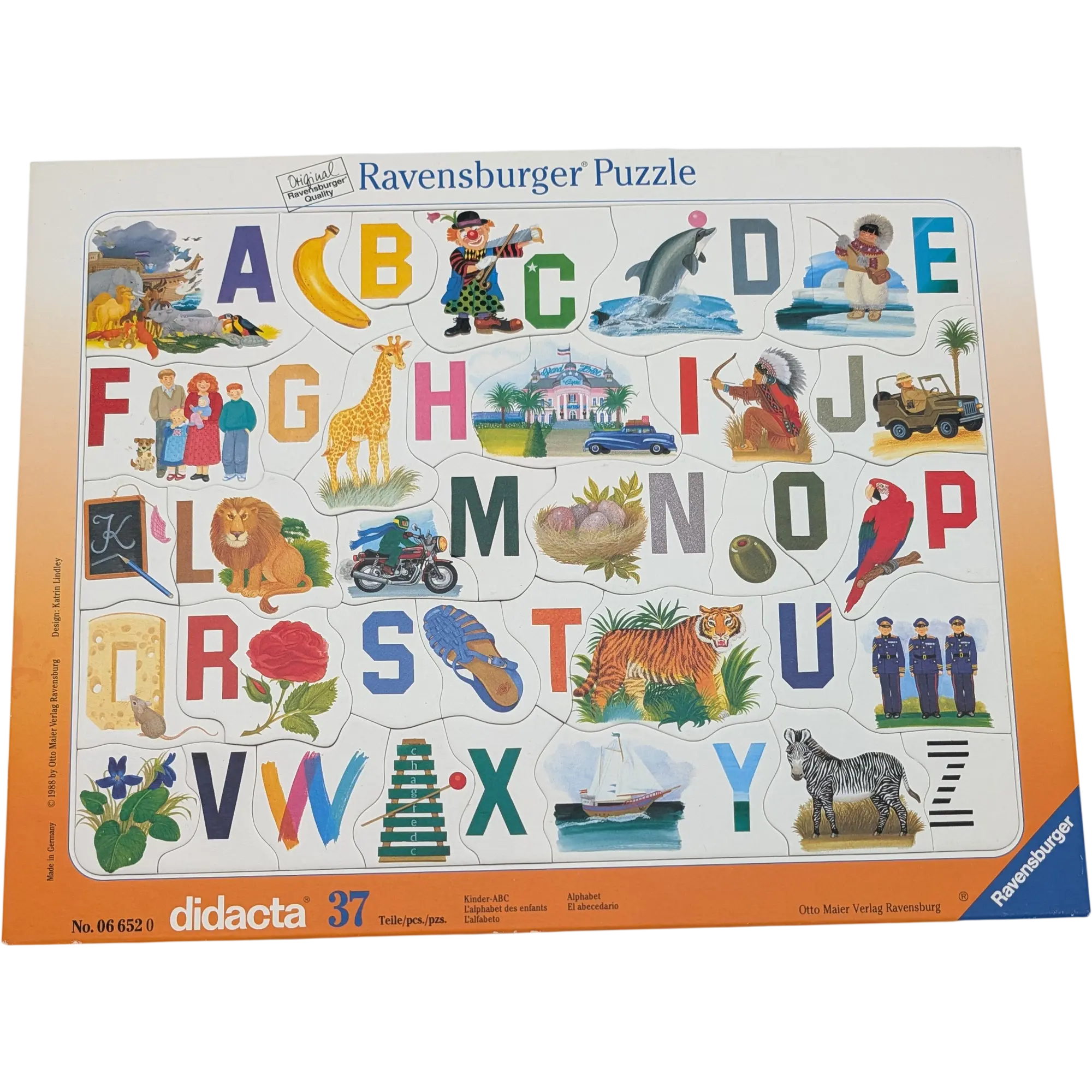 Ravensburger Rahmenpuzzle Didacta Kinder-ABC 37 Teile 1988