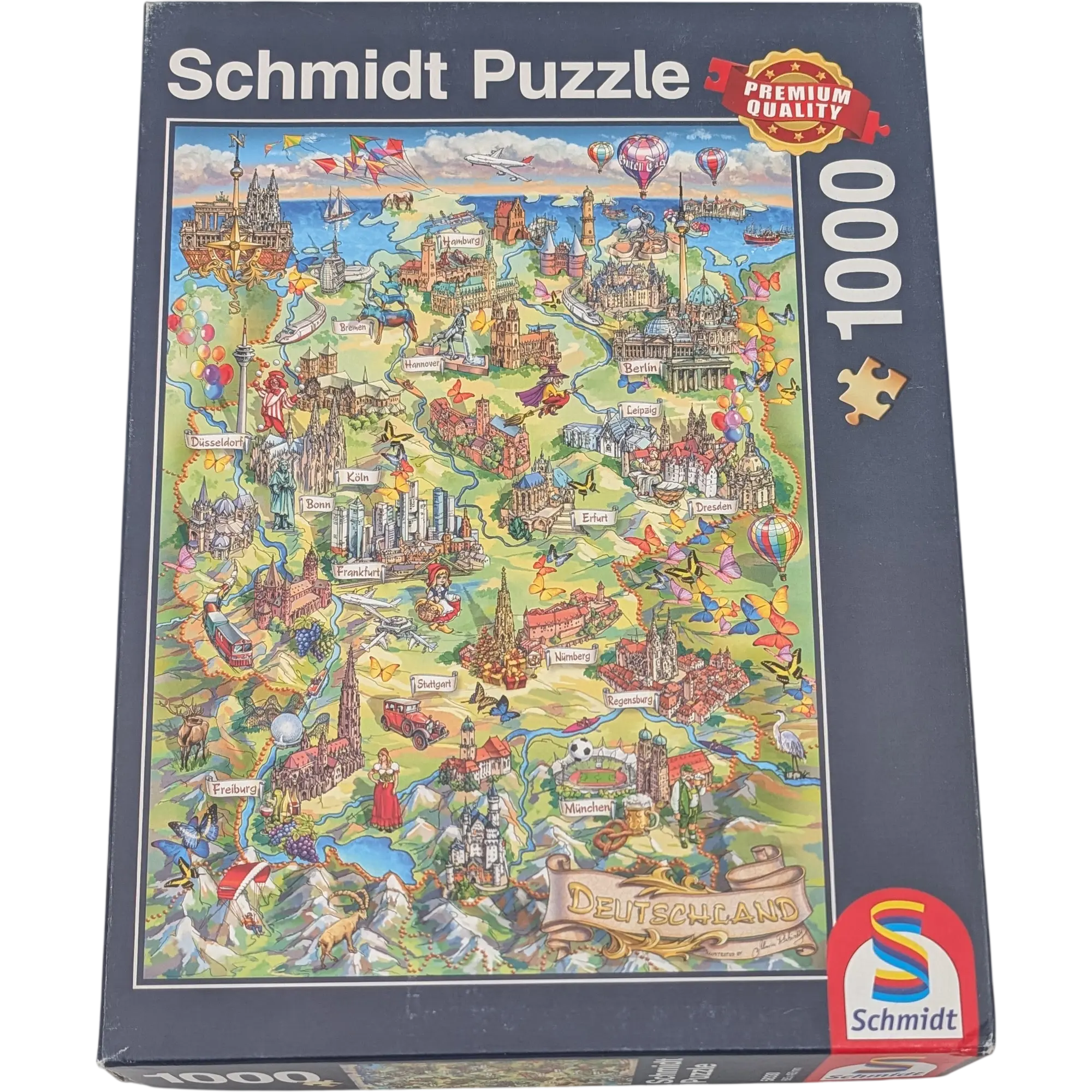 Schmidt Puzzle 1000 Teile 58330 Illustrierte Deutschlandkarte