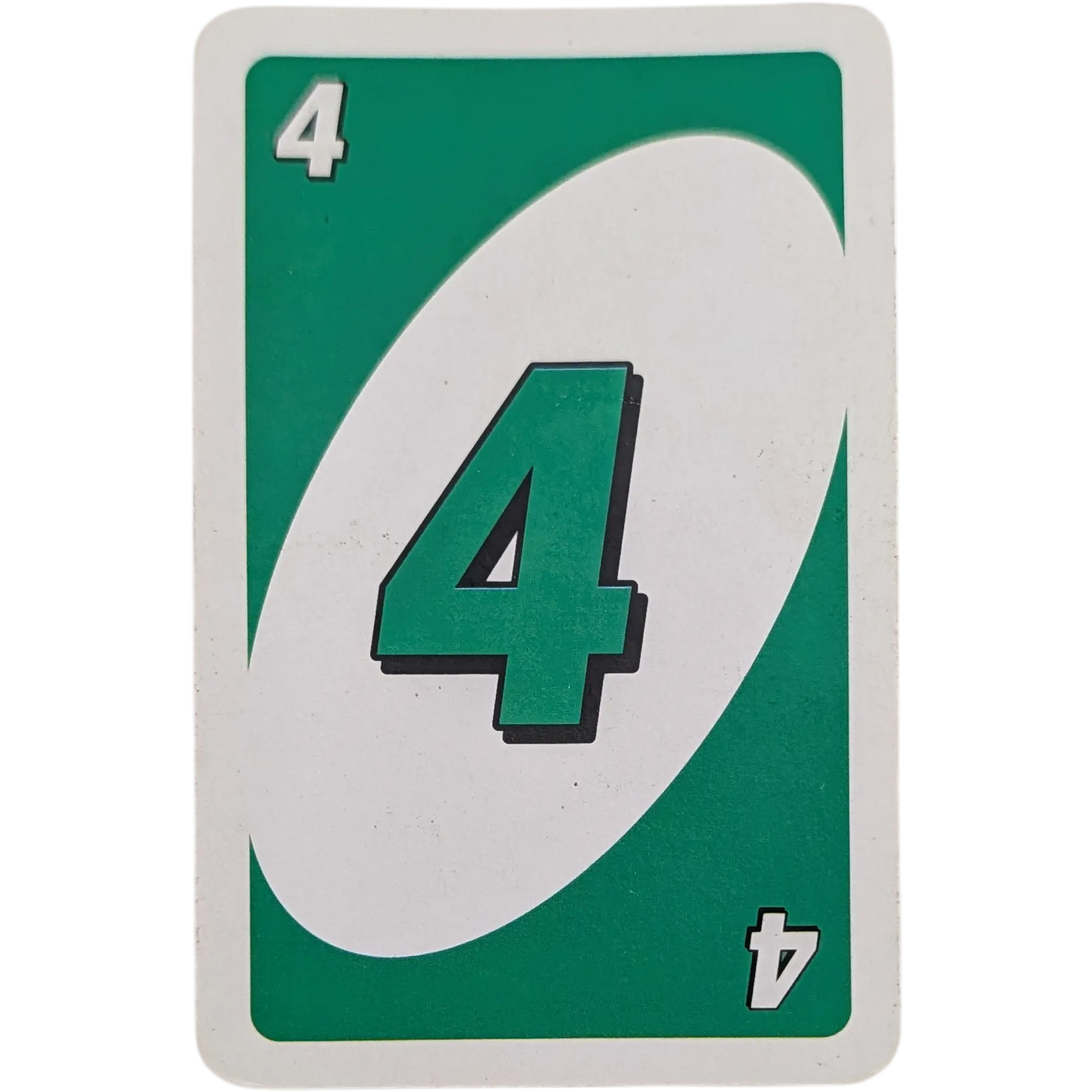 Mattel Uno Ersatzkarte Zahl Vier Grün 