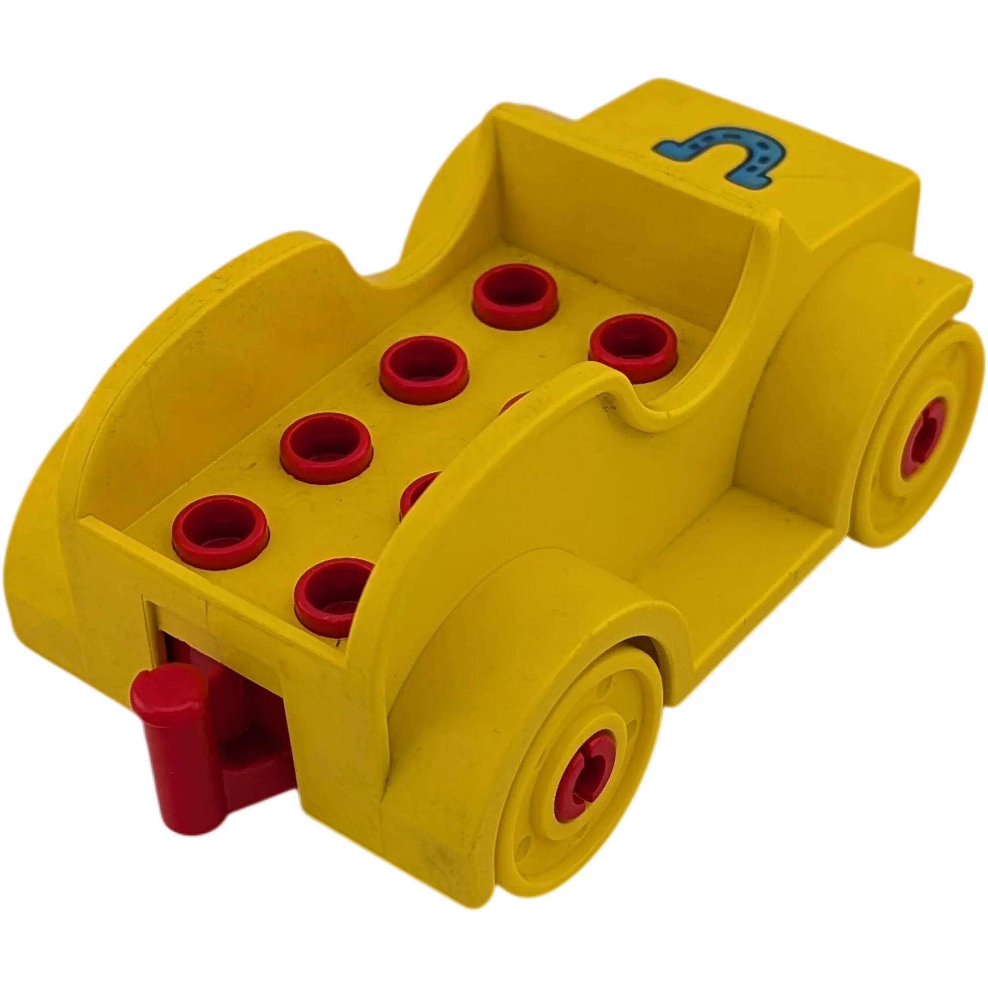 Lego Duplo Auto Gelb mit Hufeisen Blau
