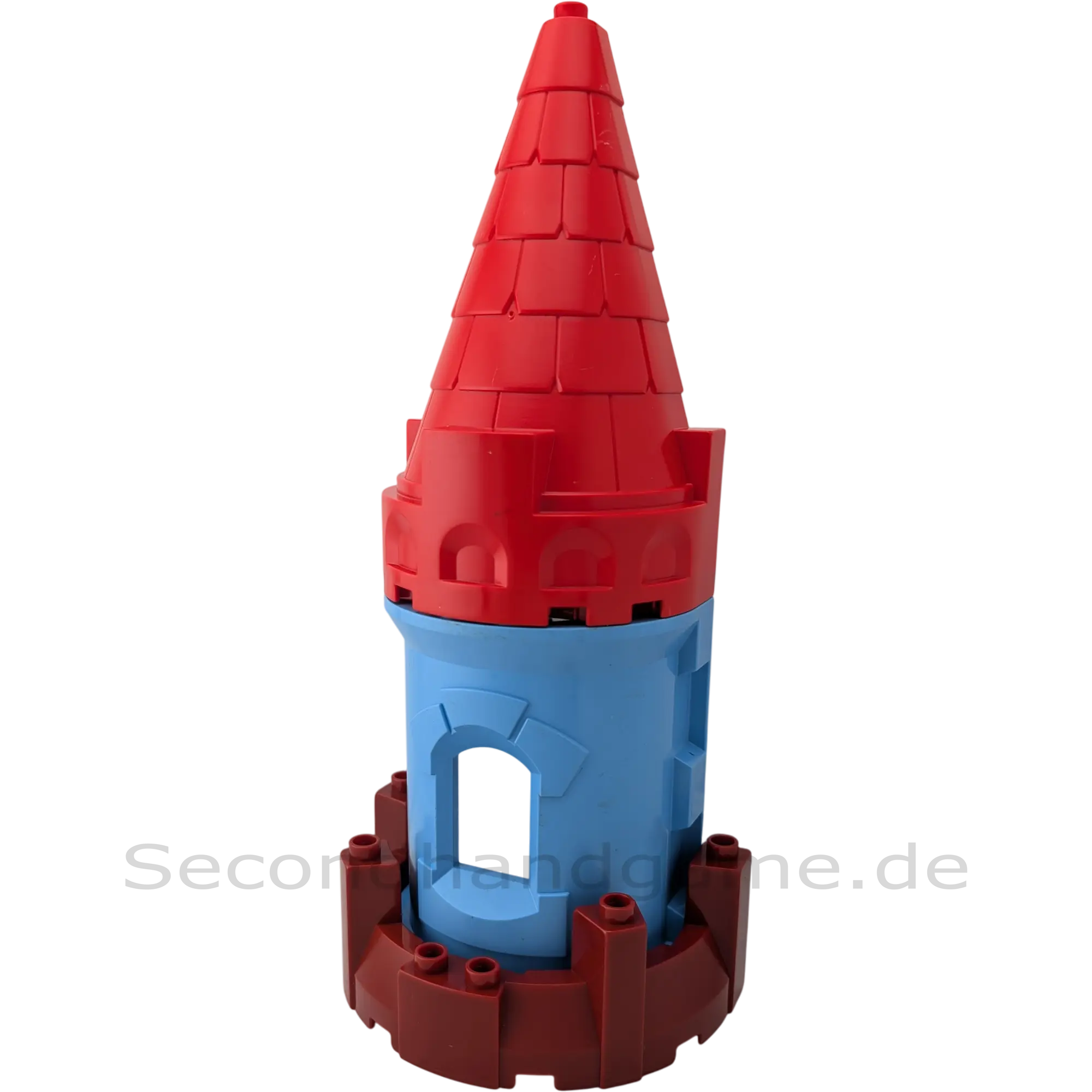 Lego Duplo 52024 Burg Turmspitze mit Fenster mittelblau Burgteil rotes Dach rotbraune Mauer