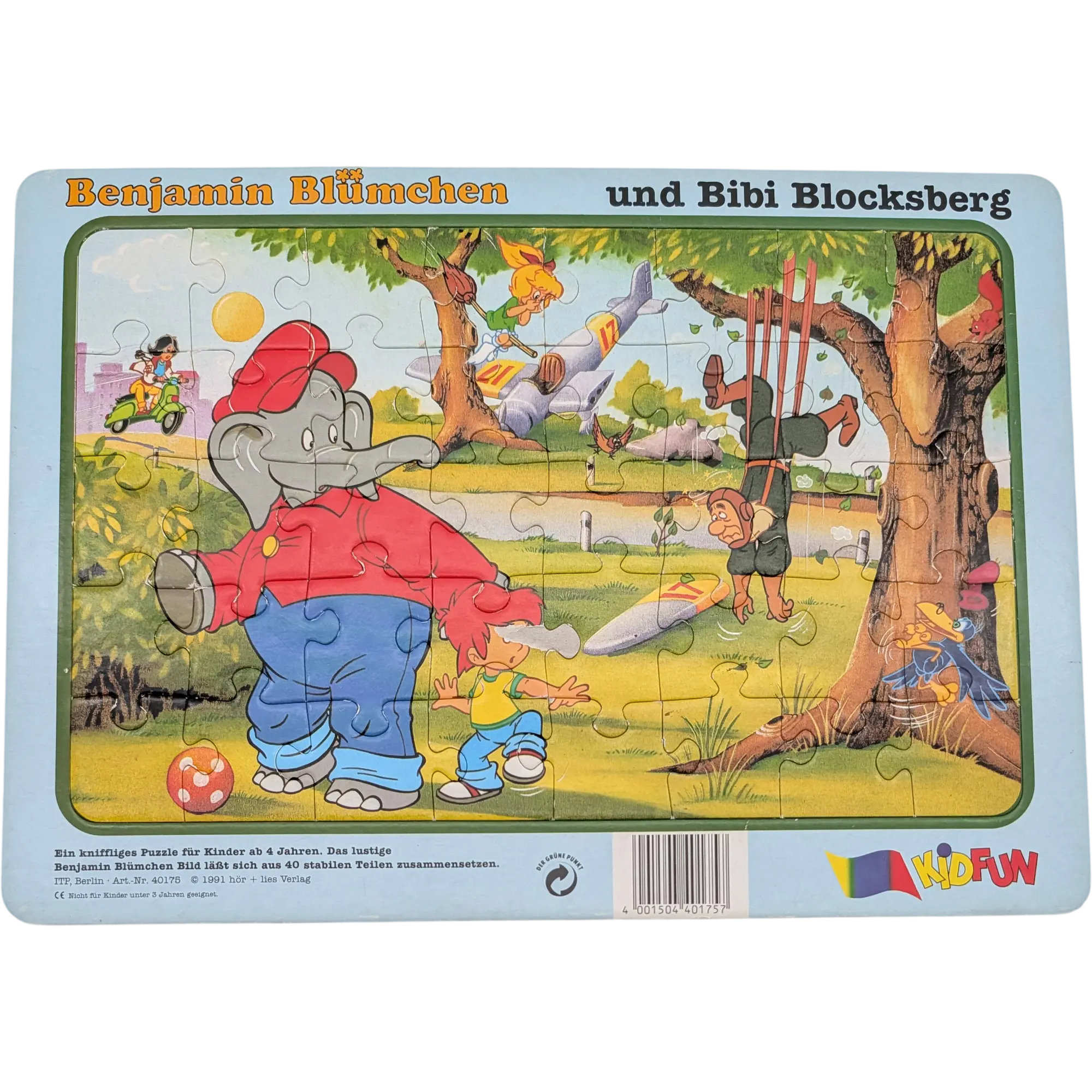 KidFun Rahmenpuzzle Benjamin Blümchen und Bibi Blocksberg 40 Teile 40175