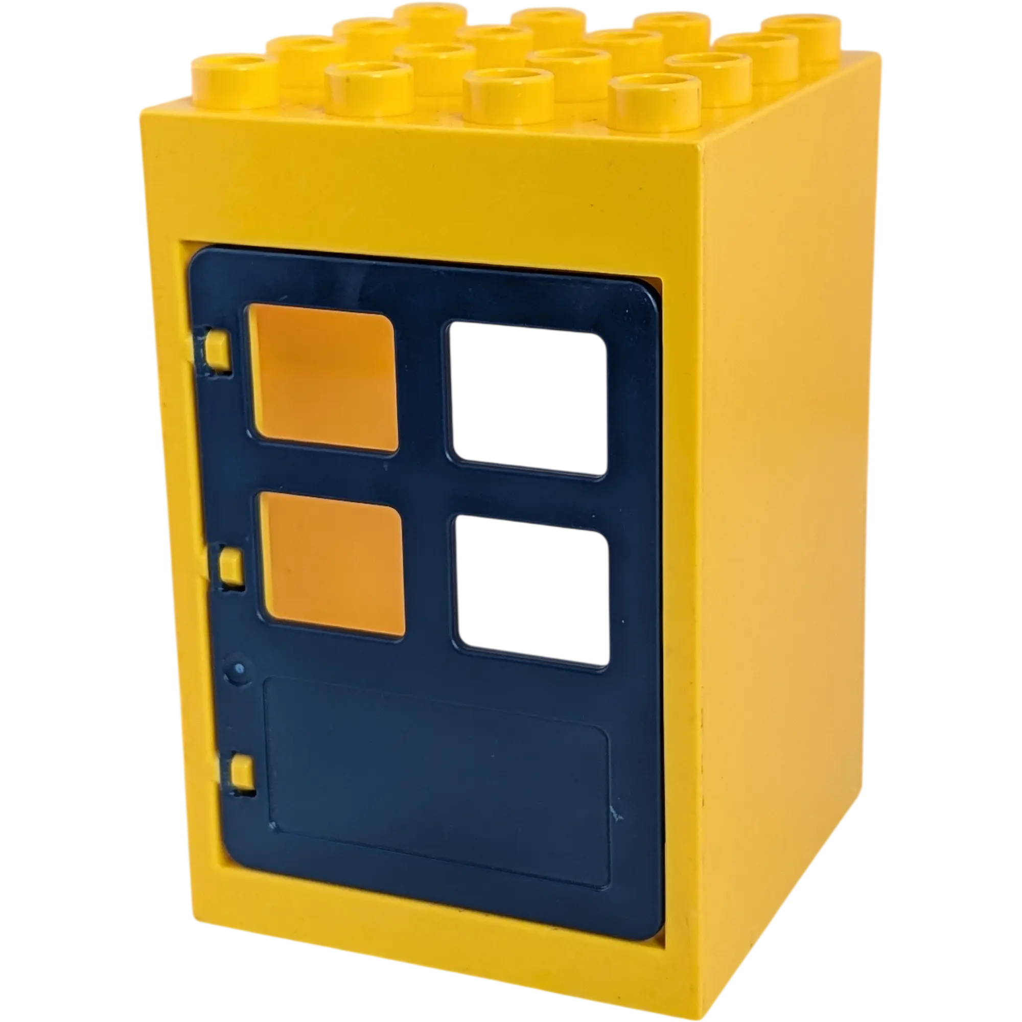 Lego Duplo 4x4 Hauswand Gelb mit dunkelblauer Tür