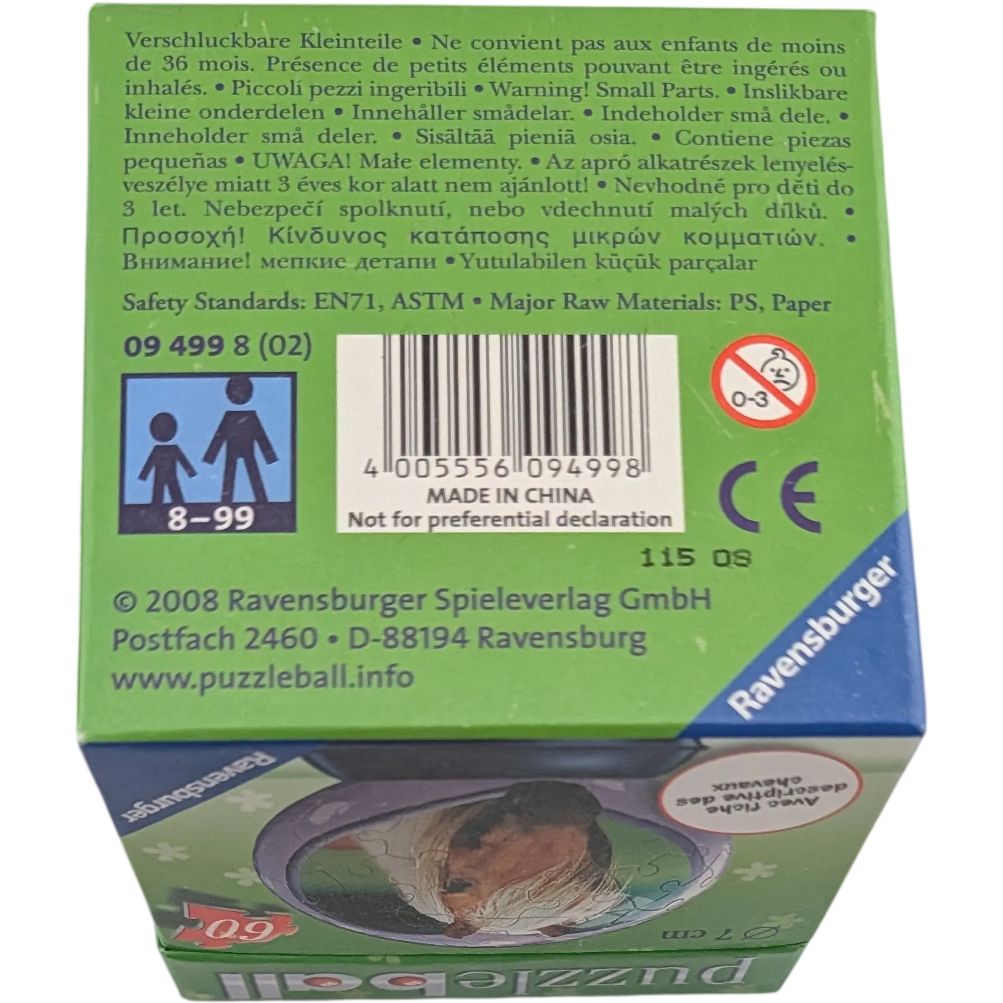 Ravensburger Puzzleball 7cm 60 Teile 094998 Pferd Haflinger mit Pferdesteckbrief, Ansicht 2