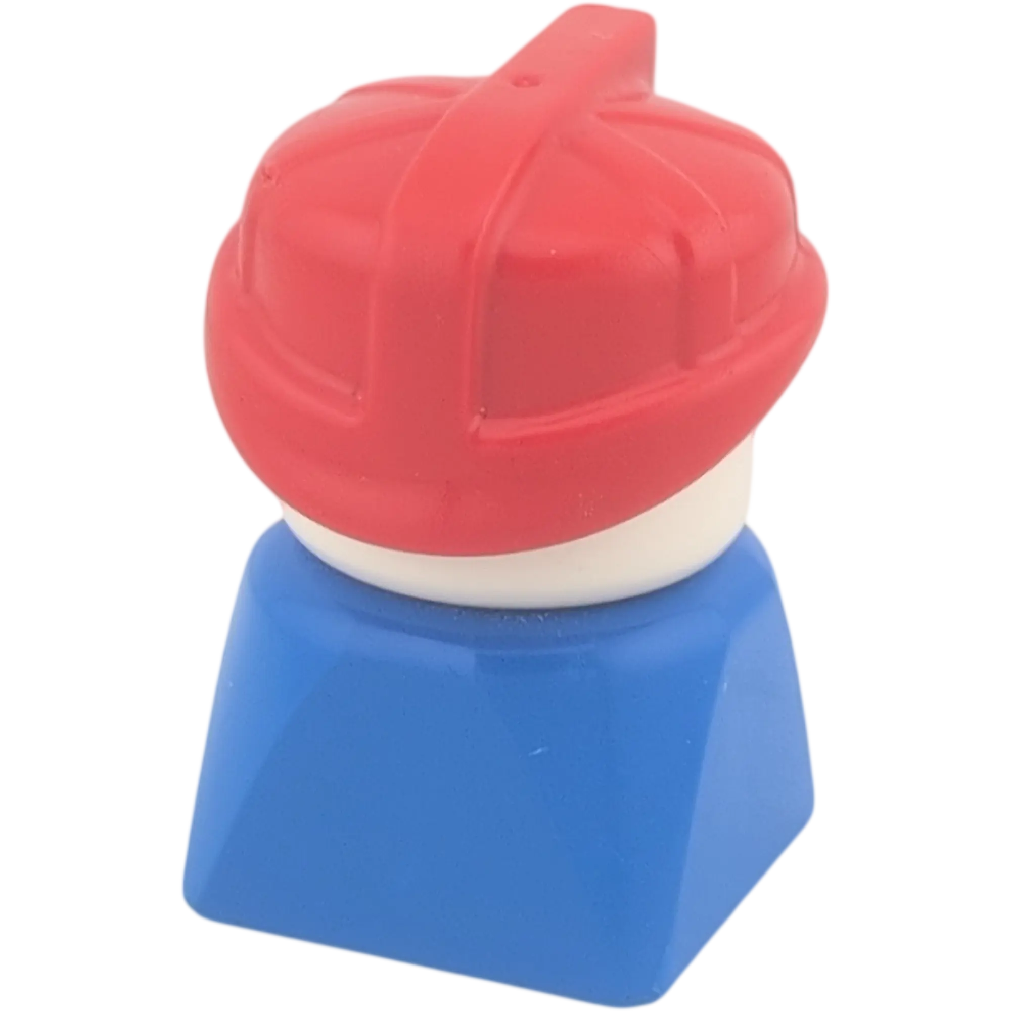 Lego Duplo älterer Figur roter Helm blaue Kleidung Feuerwehrmann