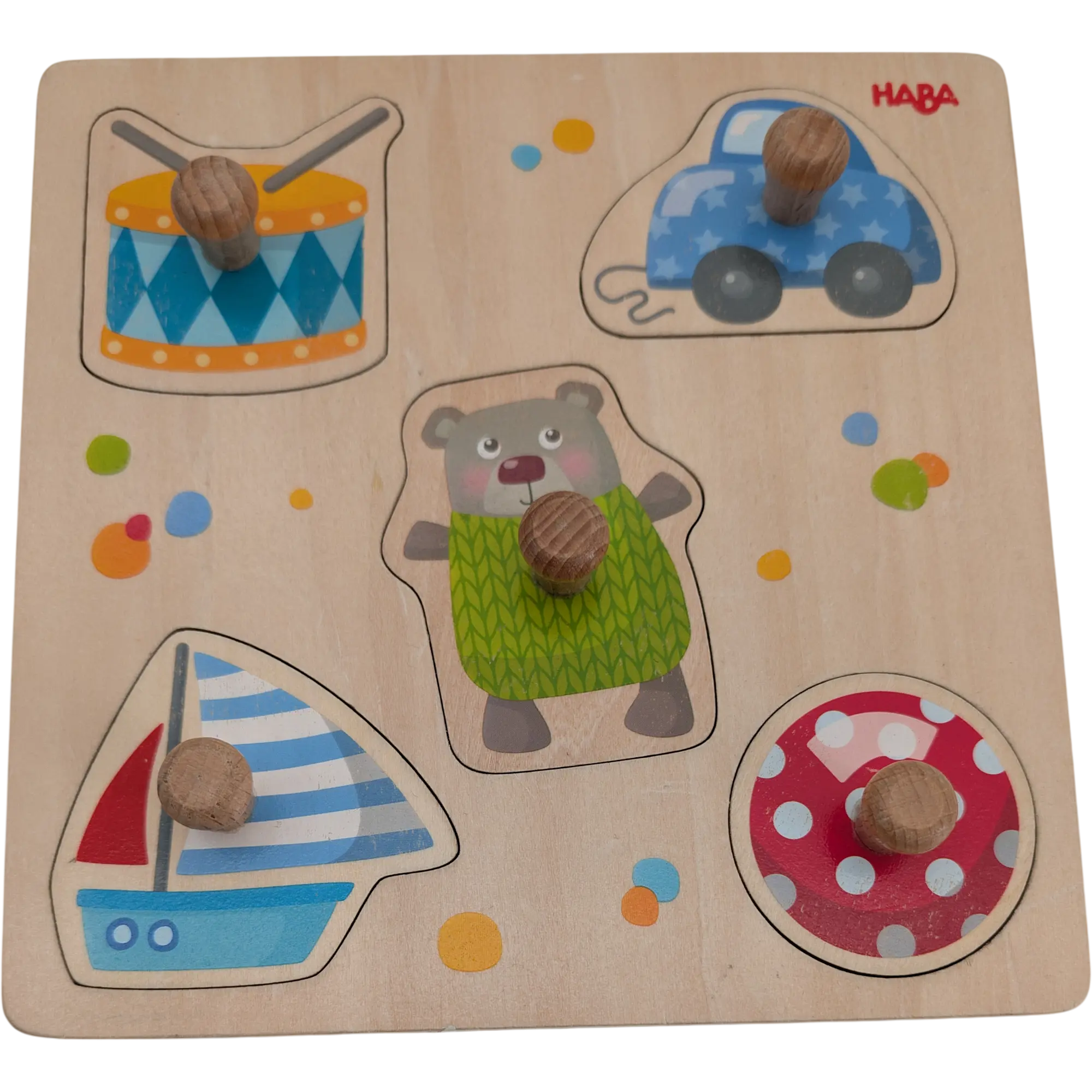 Haba Steckpuzzle mit Griff Kinderspielzeug 5 Teile