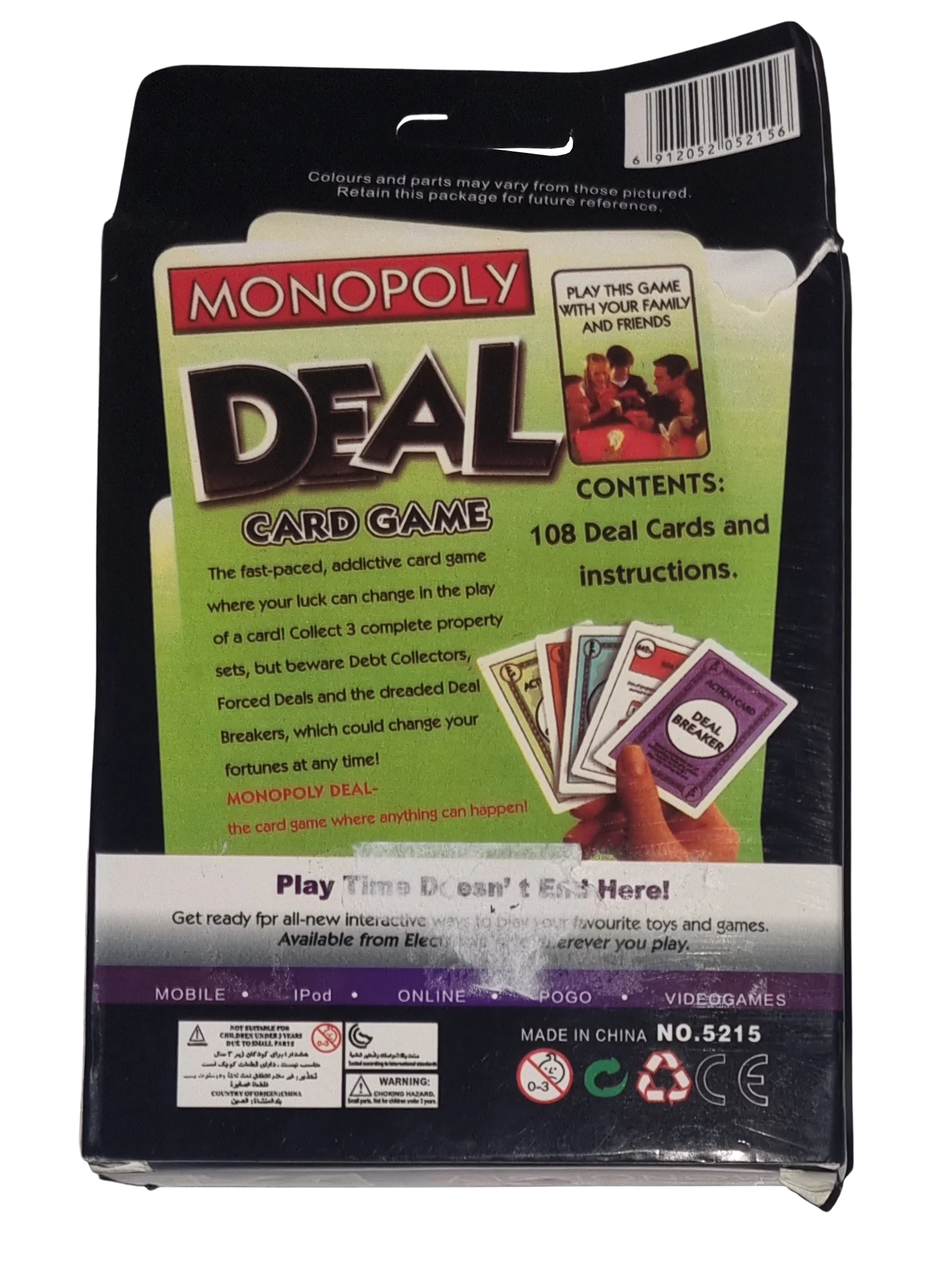 Parker Monopoly Deal Grüne Version Sprache Englisch 