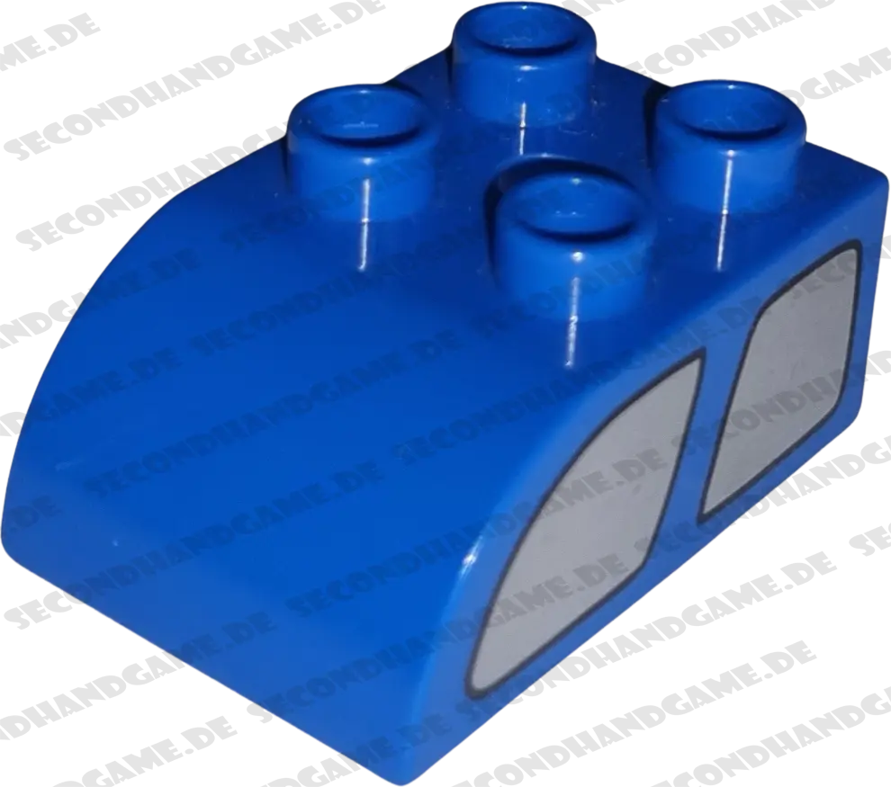Lego Duplo 2302 Rundstein 2x3 Blau mit Fenster B-Ware