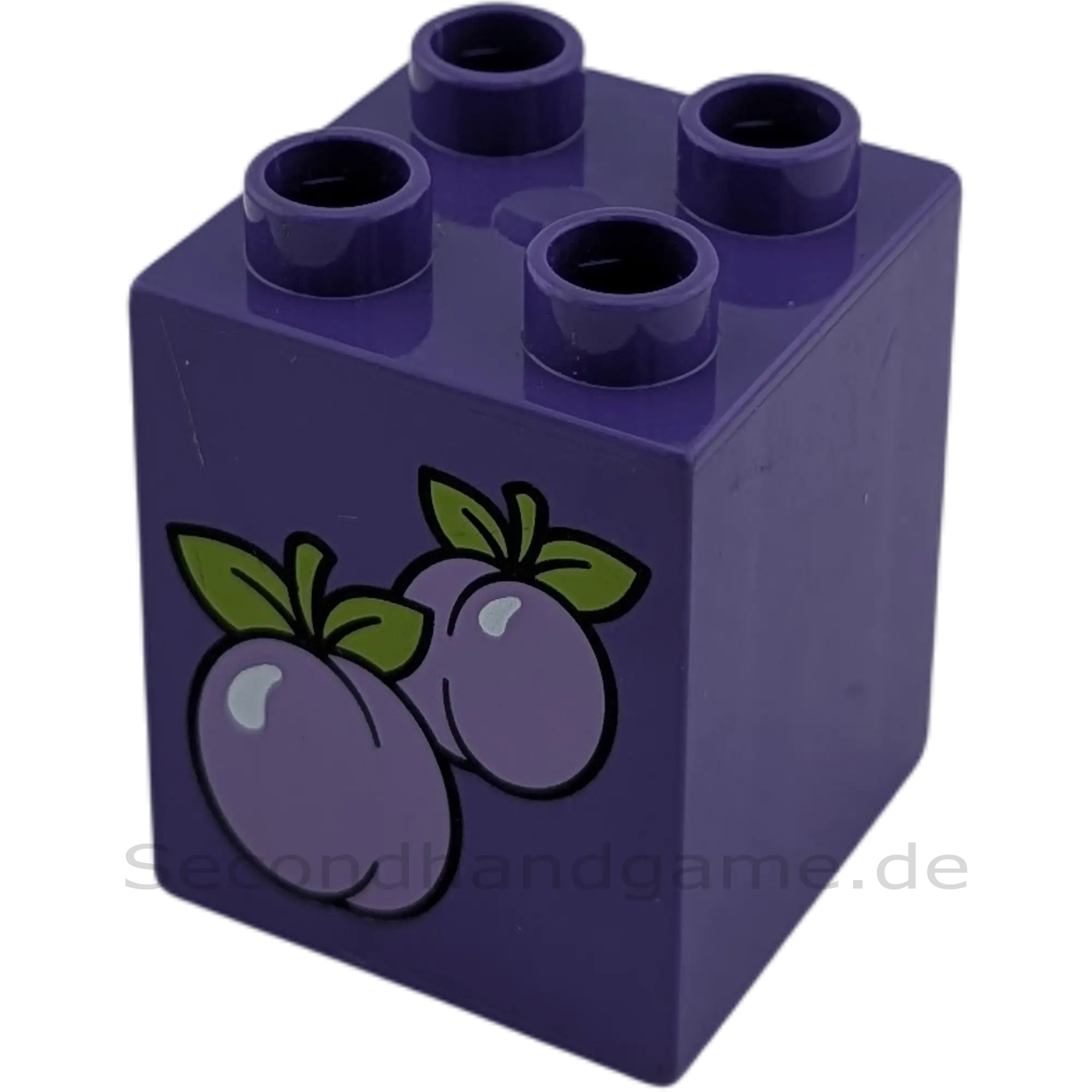 Lego Duplo 2x2x2 Doppelstein Obst Pflaume Zwetschge Lila