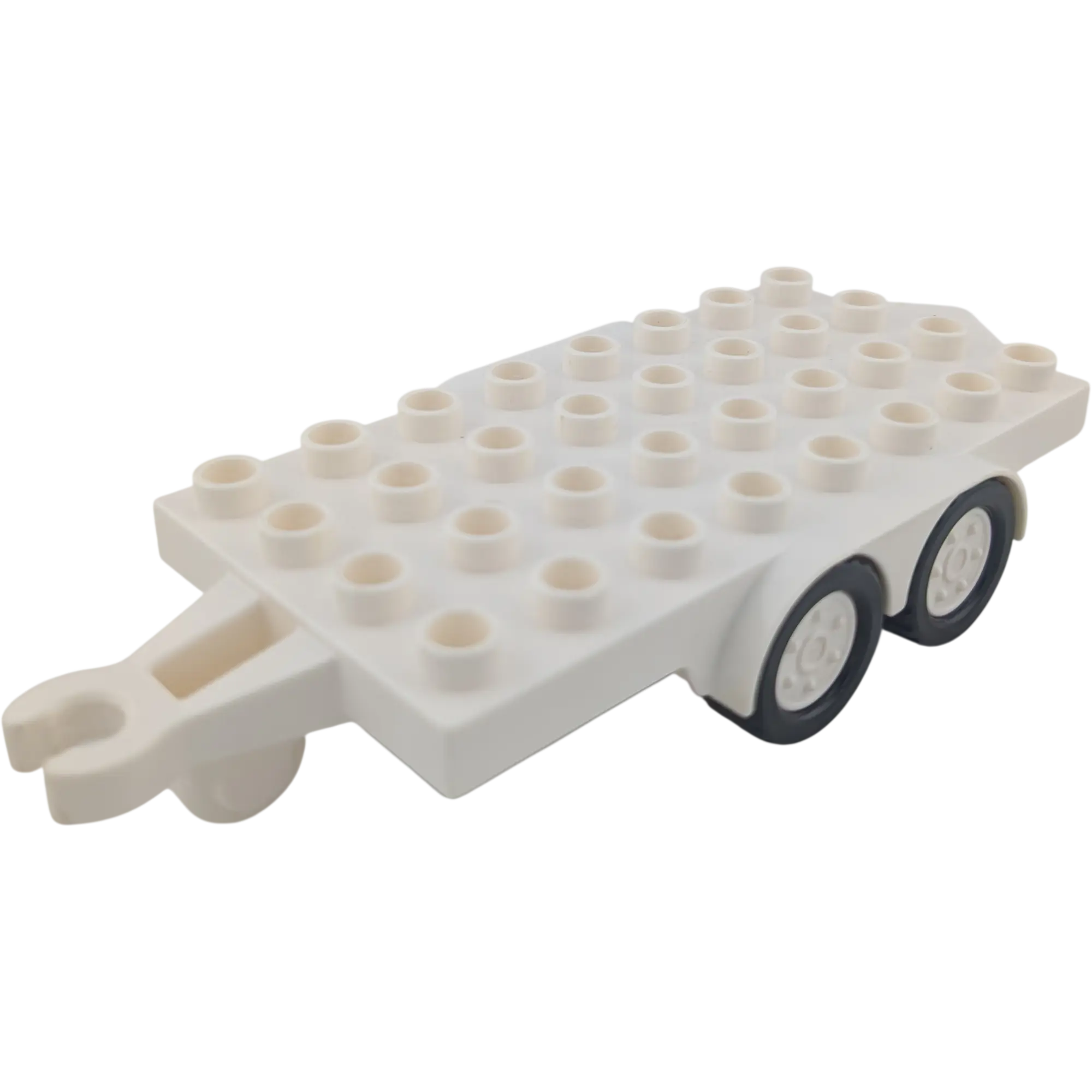 Lego Duplo 422H5 Anhänger Weiß mit Schwarz Weiße Räder