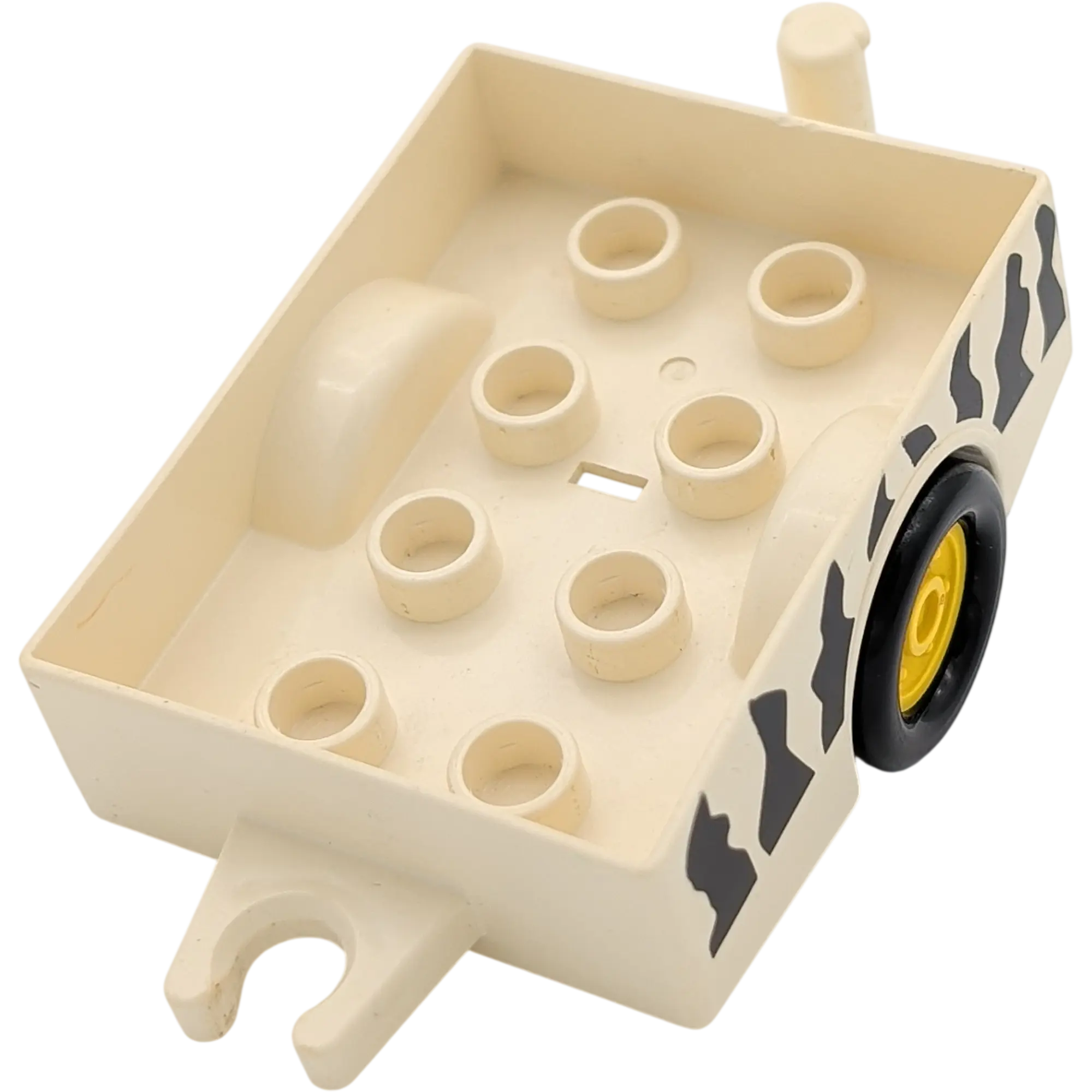 Lego Duplo Autoanhänger Weiß Schwarze Streifen