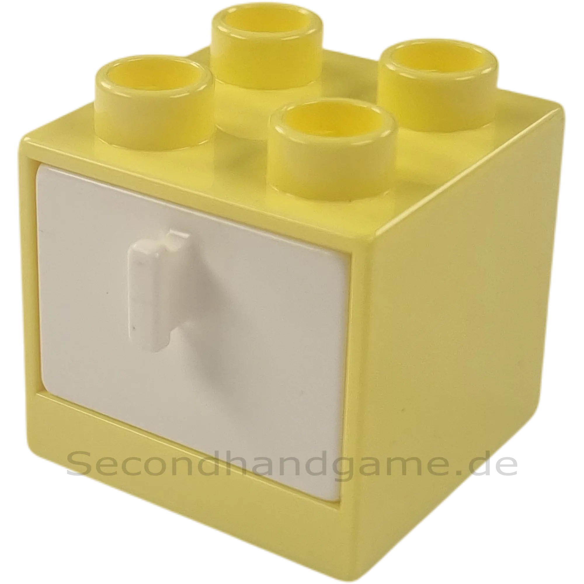 Lego Duplo 4890 Regal Schrank Hellgelb mit Schublade Weiß
