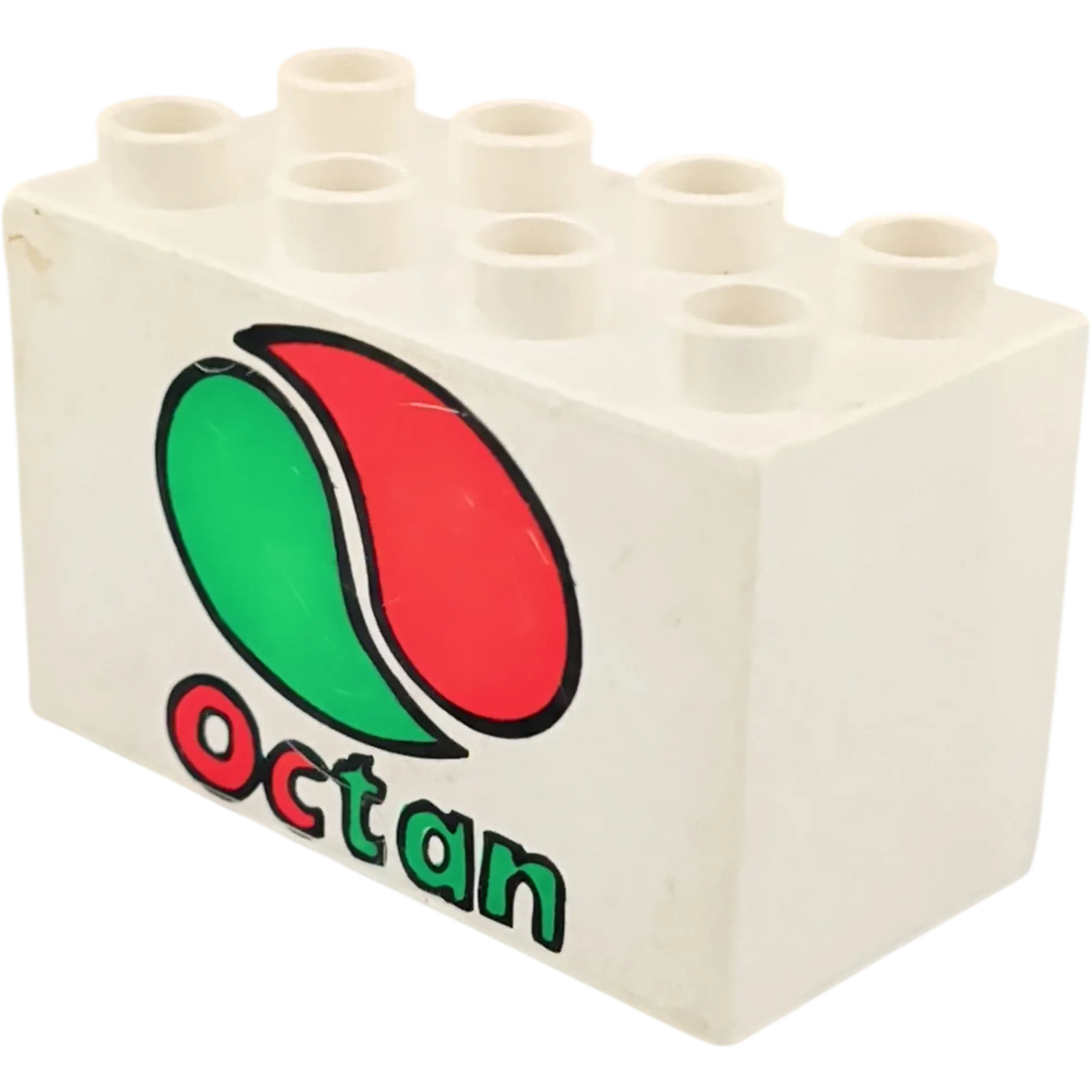 Lego Duplo 31111 Stein Weiß mit Octan Logo Grün Rot 2x4x2 2x4x2