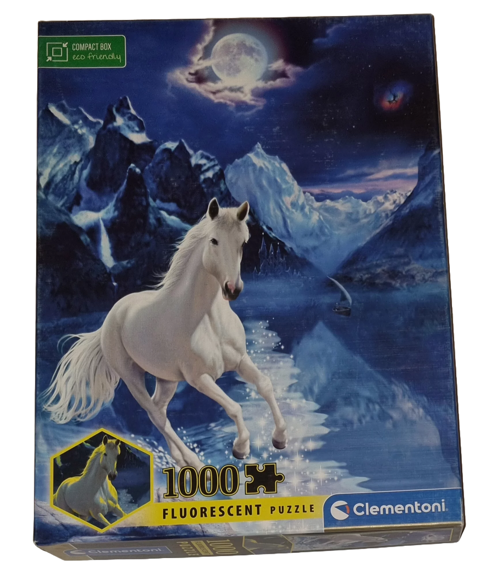 Clementoni Fluorescent Collection Puzzle 1000 Teile 98349 The white Stallion