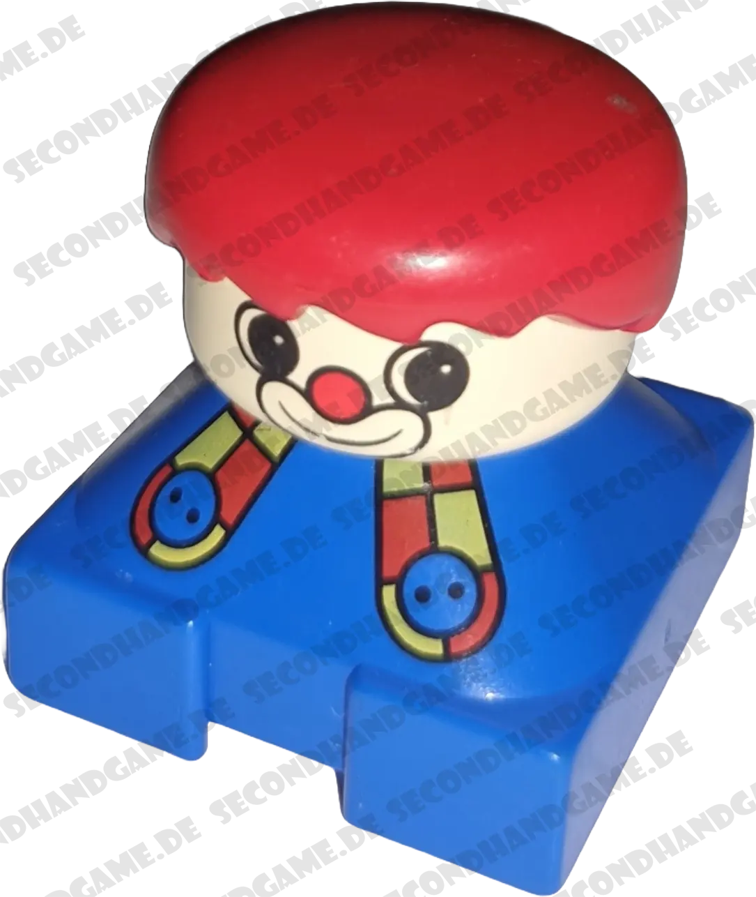 Lego Duplo Figur Clown Blau, rote Harre mit Latz 2327