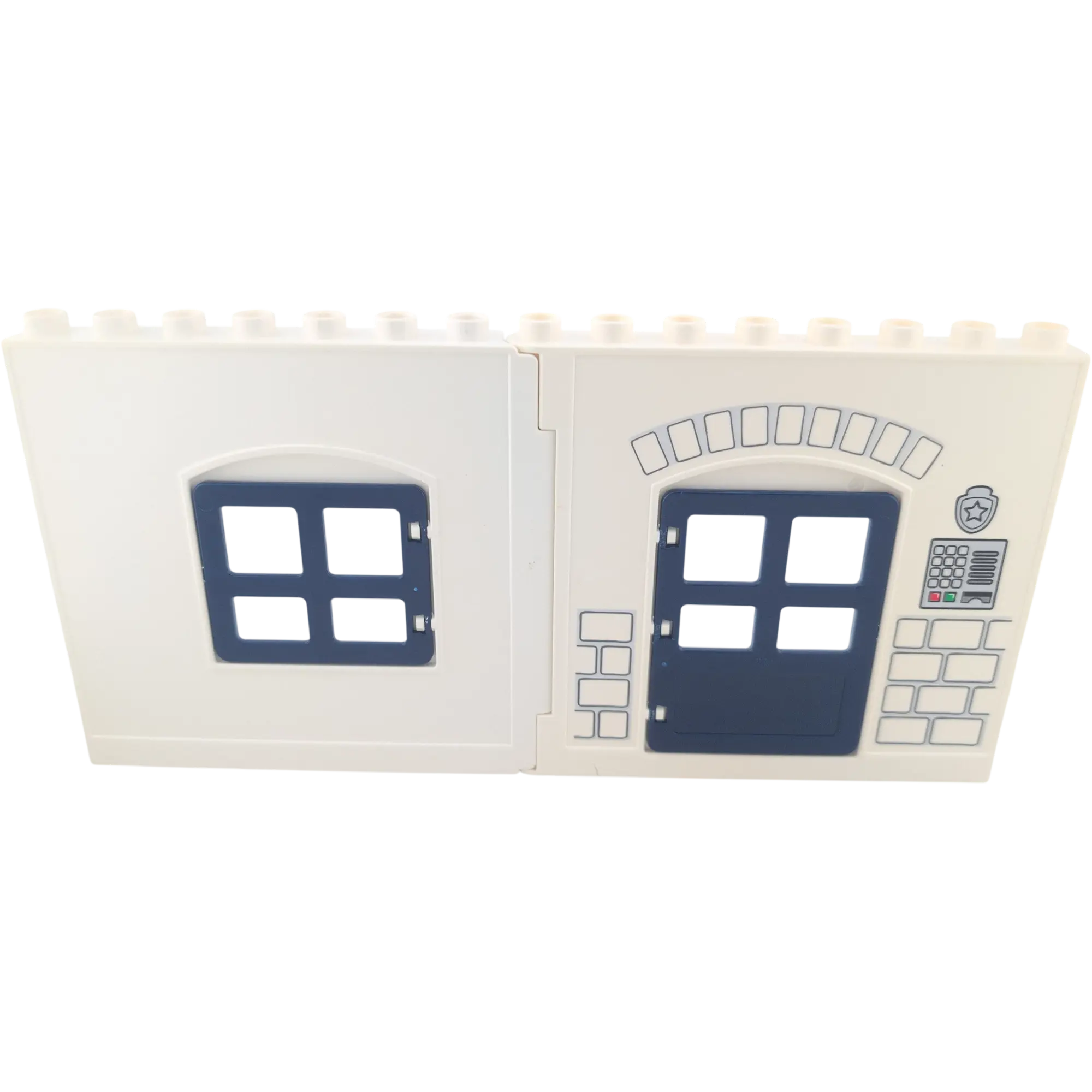 Lego Duplo Hauswand Weiß Polizeistation Polizeirevier Blaue Tür Klingel